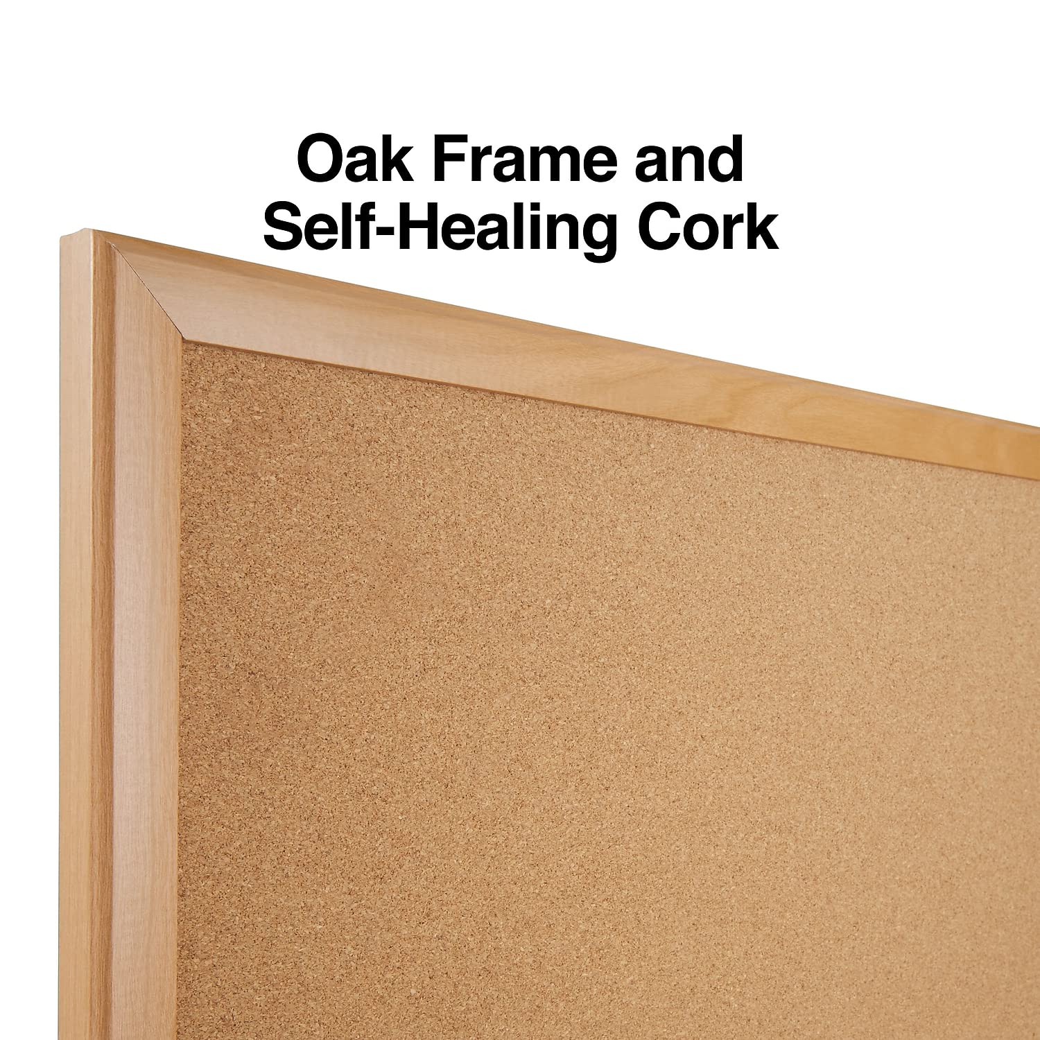 Staples 1682316 Standard Cork Bulletin Board Oak Finish Frame 3-Ft W X 2-Ft H