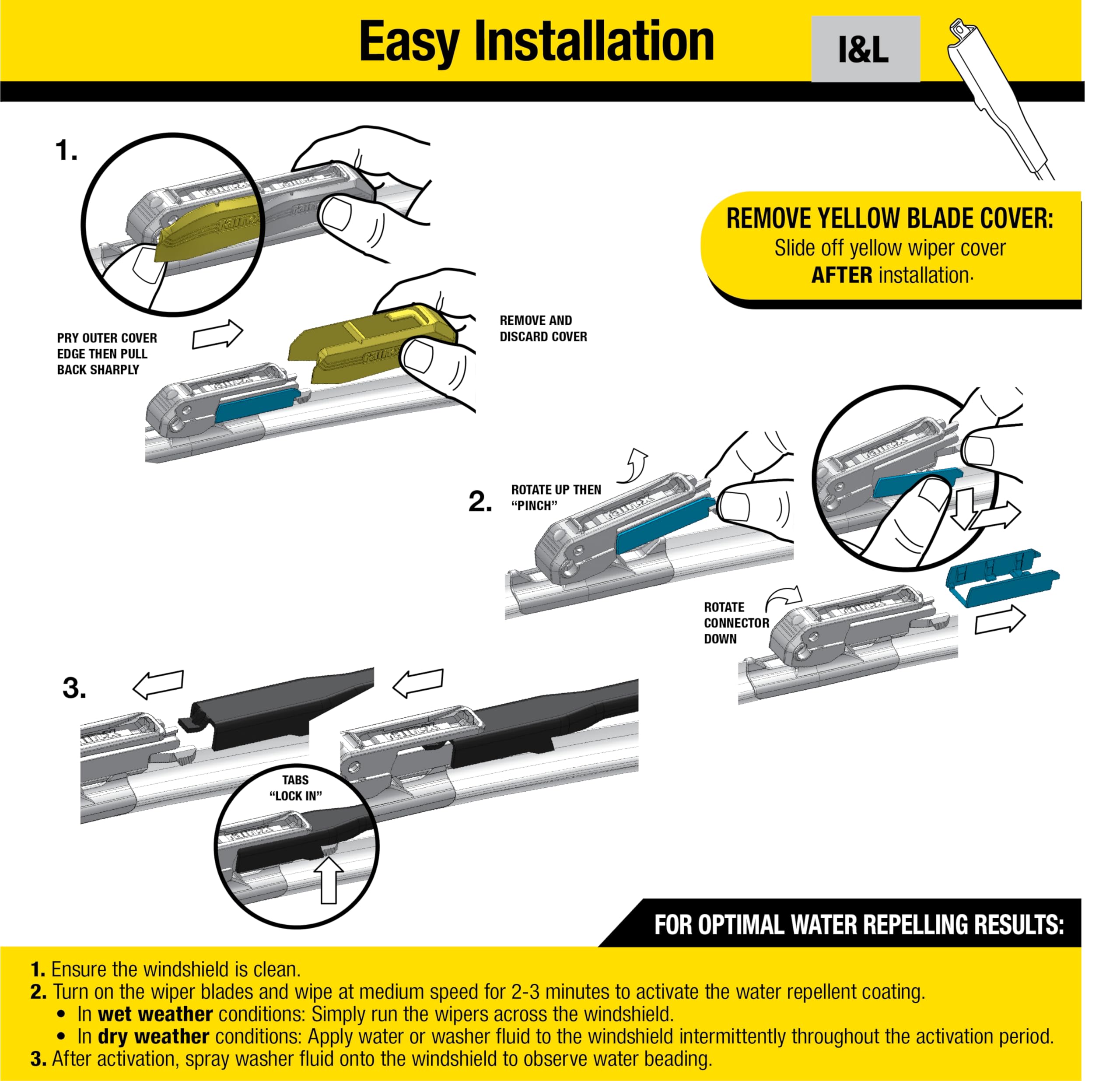 Rain-X 810165 Latitude 2-In-1 Water Repellent Wiper Blades, 22 Inch Windshield Wipers (Pack Of 2), Automotive Replacement Windshield Wiper Blades With Patented Rain-X Water Repellency Formula