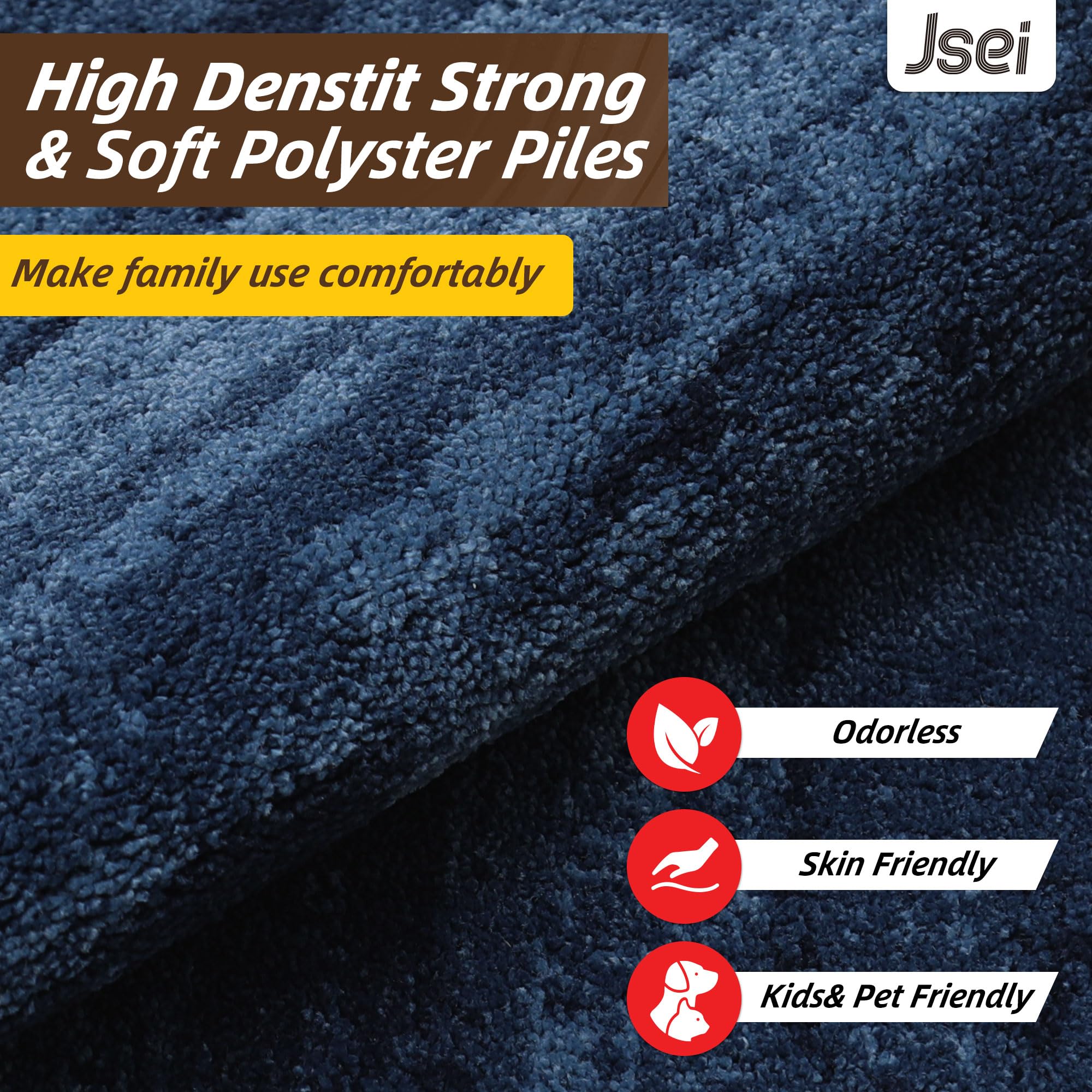 JSEI Dirt Trapper Door Mat 20"x32", Non-Slip Doormats Washable Entryway Mat, Welcome Floor Mat Absorbent Low Profile Dog Door Mats for Front Back Door, Muddy Wet Shoes & Paws, Blue