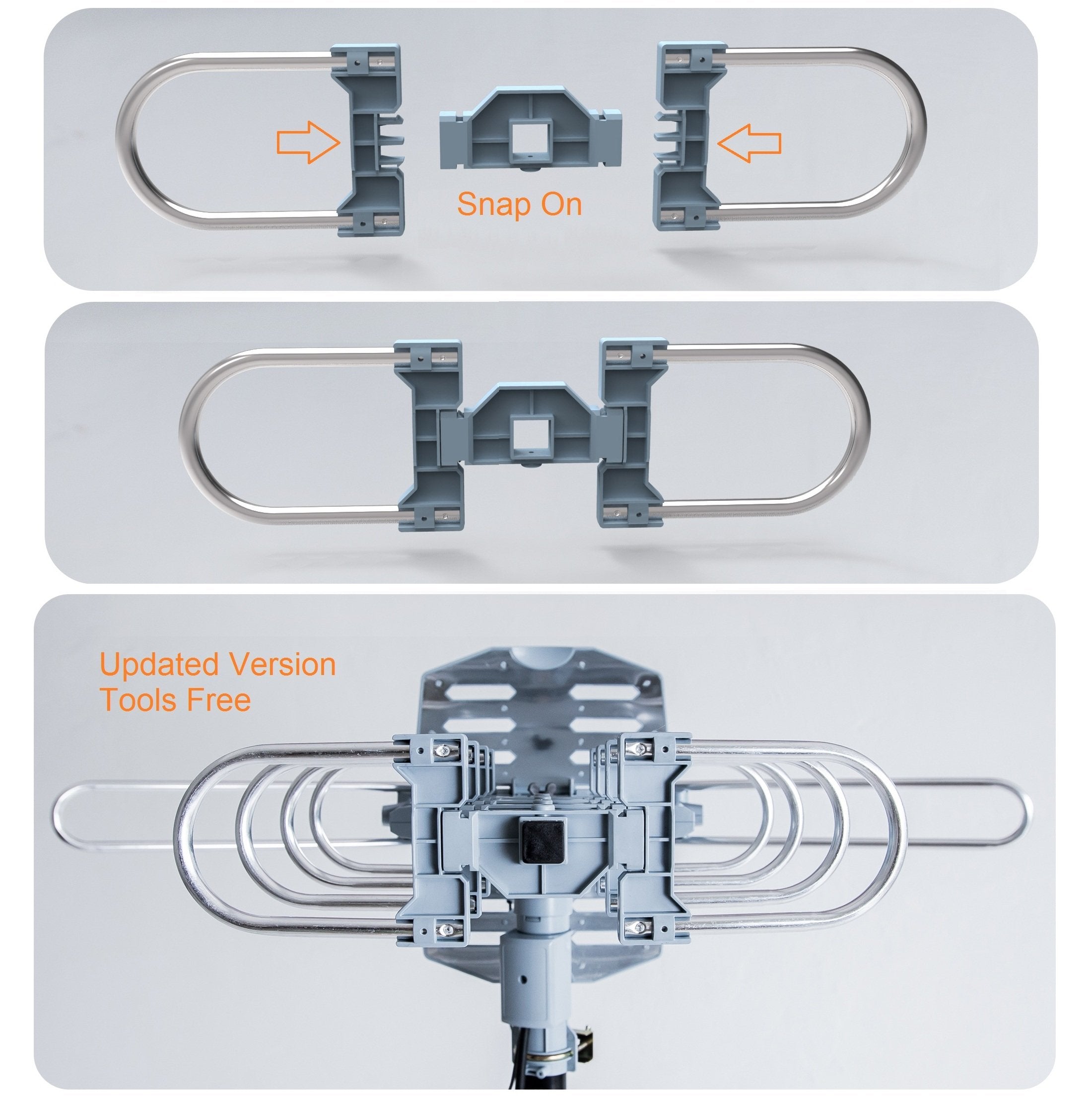 McDuory Amplified Digital Outdoor HDTV Antenna 150 Miles Long Range - 360 Degree Rotation Infrared Control - Tools Free Installation - Support 2 TVs