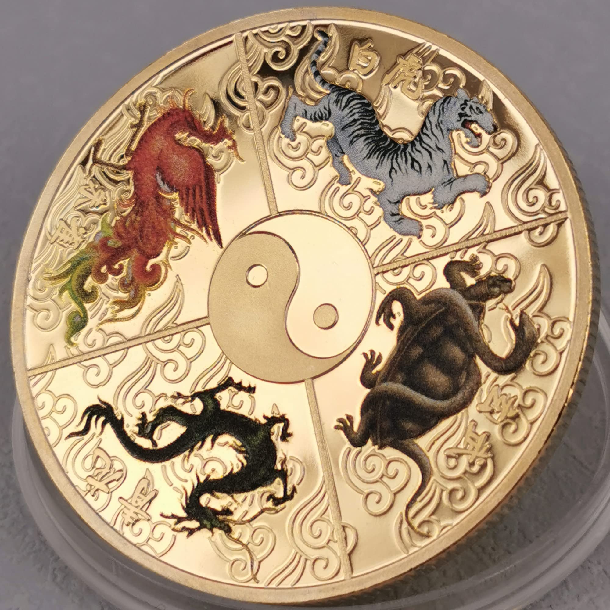 Gimilang Chinese Ancient Mythical Creatures Lucky Coin Lottery Ticket Scratcher Tool - Chinese Good Luck Charms Challenge Coin