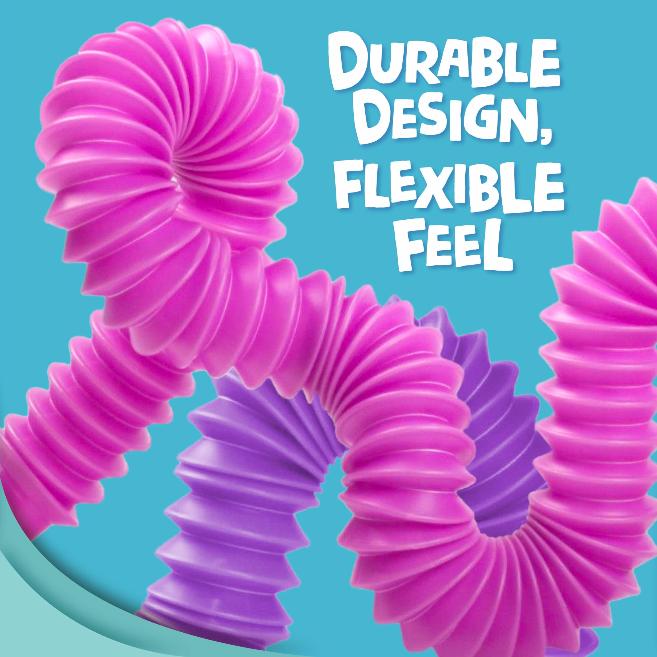 BUNMO Stocking Stuffers for Kids - Pop Tubes - Sensory Toys - Toddler Toys - Imaginative Play & Stimulating Creative Learning - Stocking Stuffers for Toddlers - 8 Pack Large