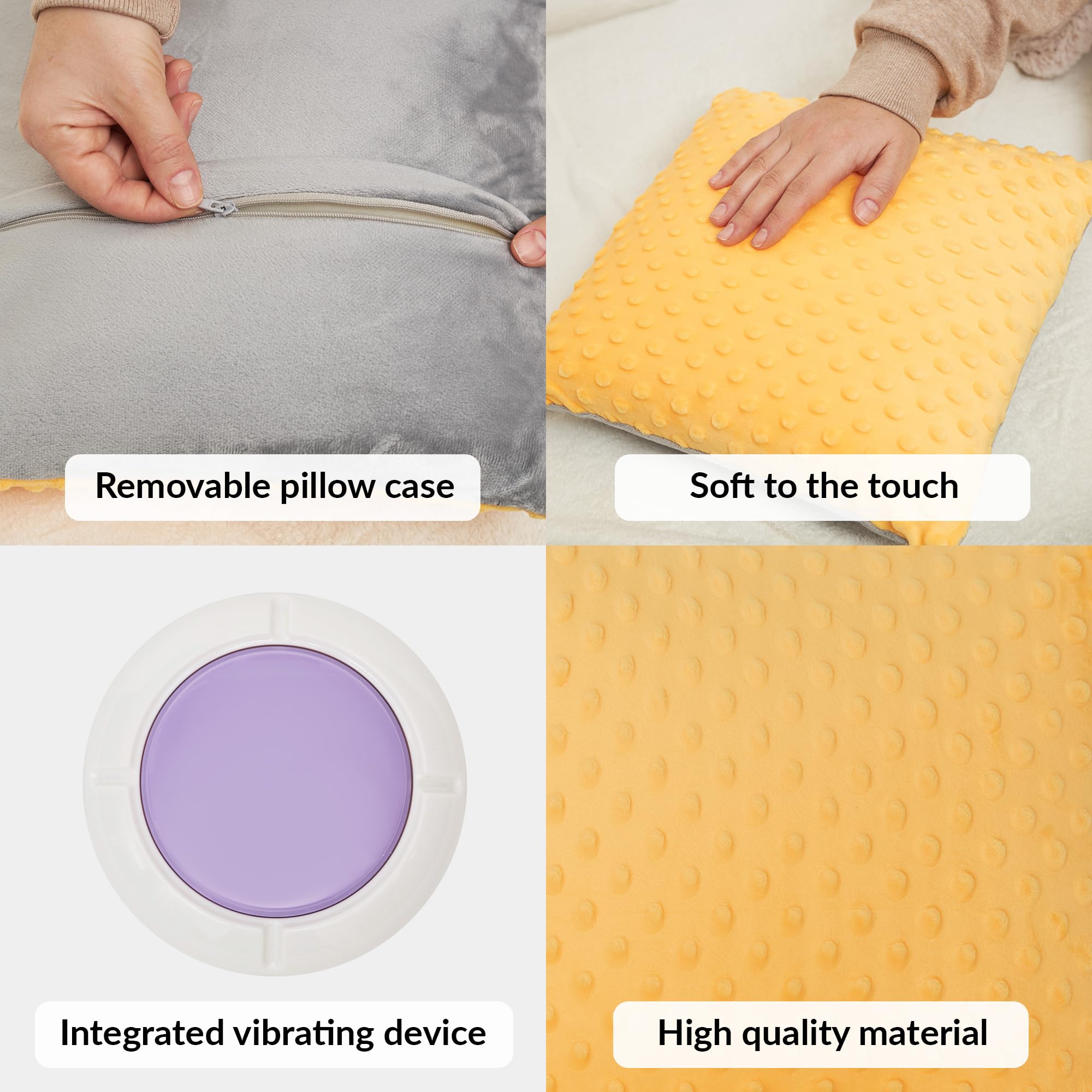 ODOXIA Vibrating Pillow for Autistic Kids | Sensory Pillow for Kids & Adults | Relaxing, Huggable Feeling | Sensory Vibration | Vibrating Items for Autism | 2 AA Batteries Required