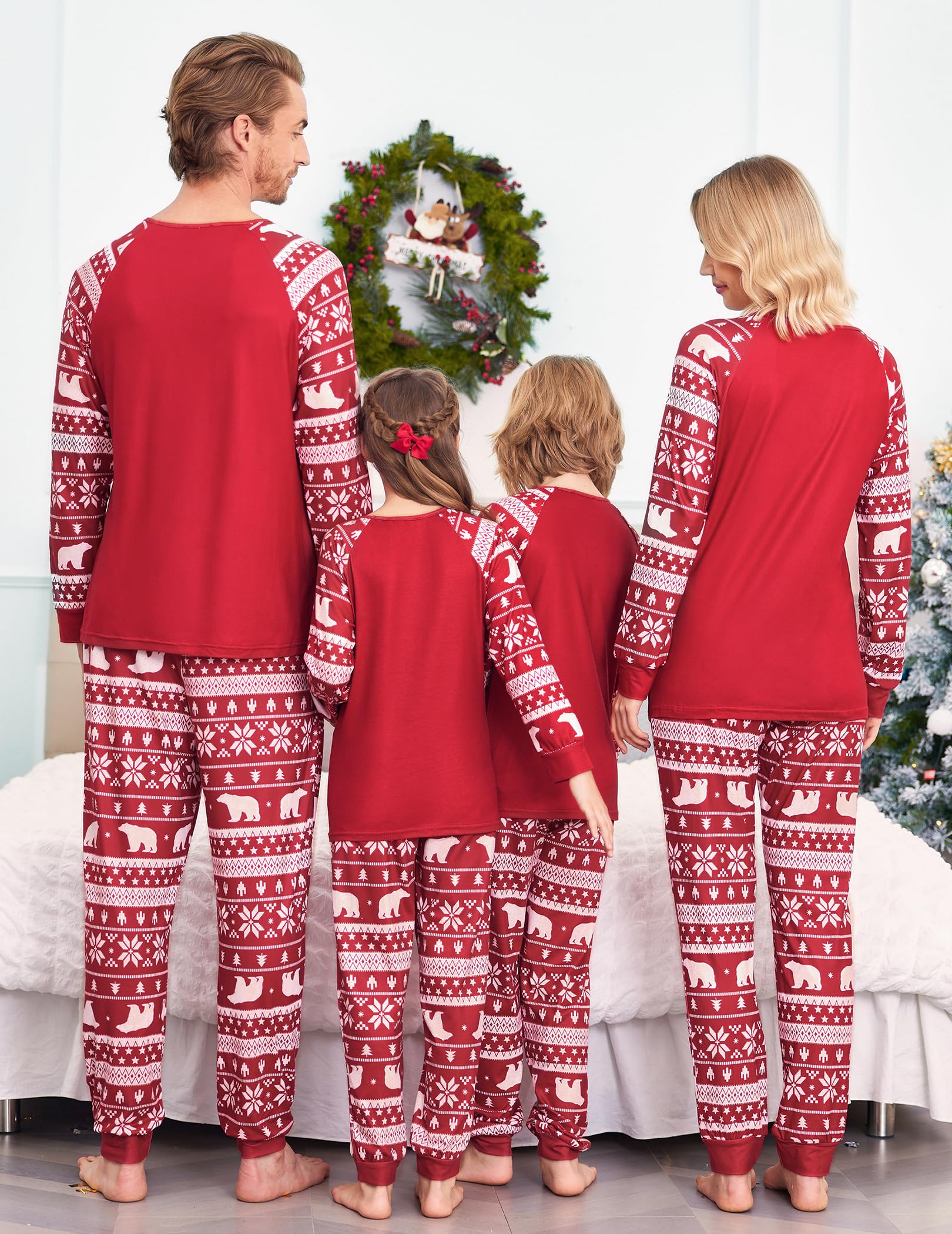 Ekouaer Xmas Pajamas for Family Winter Pjs Set Holiday Couples Matching Pajamas Set Christmas Sleepwear Set,PAT2,XL