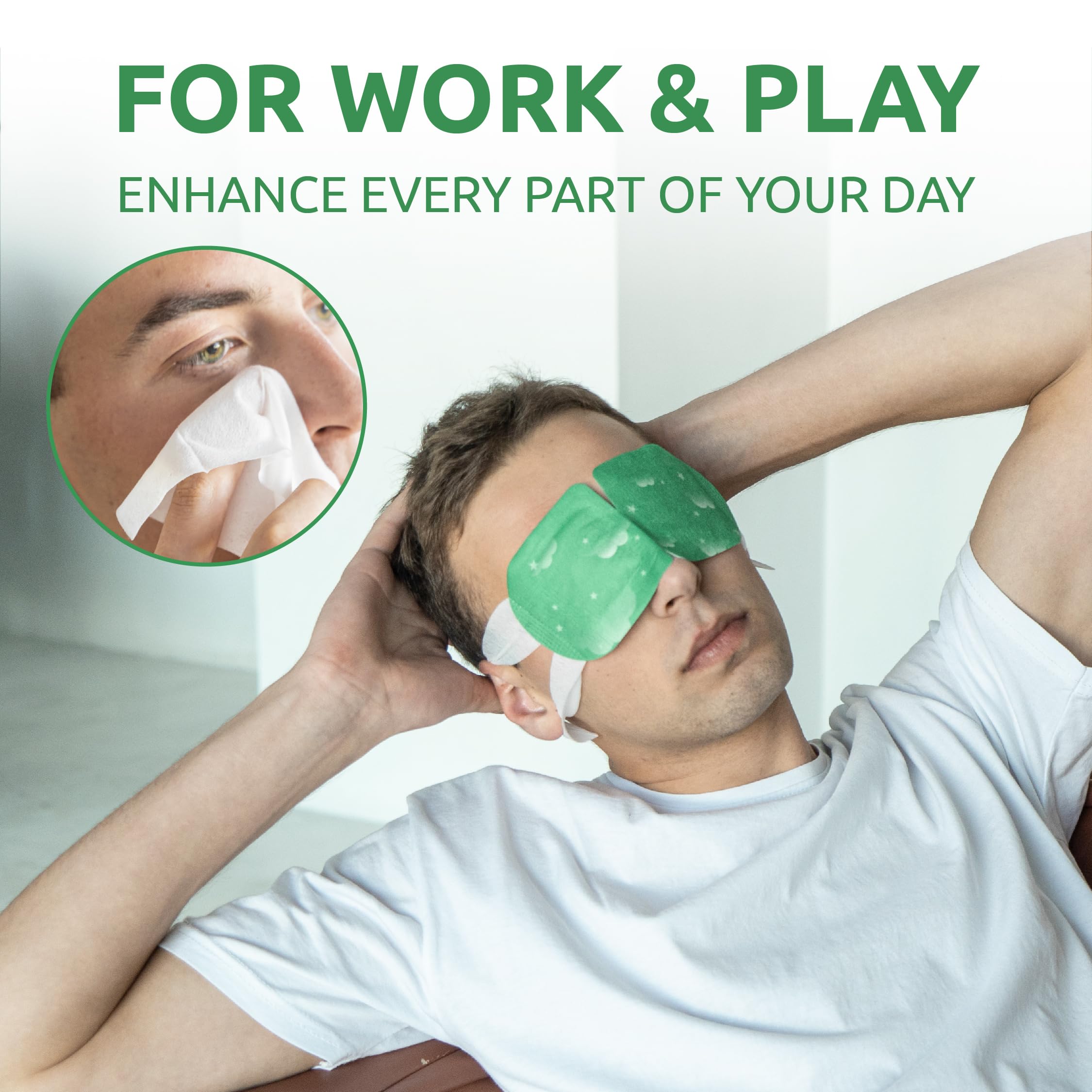 SaluVera Steam Eye Mask for Dry Eyes with 5 Eyelid Cleansing Wipes, Self Heating Eye Compress for Dry Eyes, Soothe and Relax with 40-50 min Spa Eye Mask, Self Warming Eye Masks for Well-Being 16 pcs