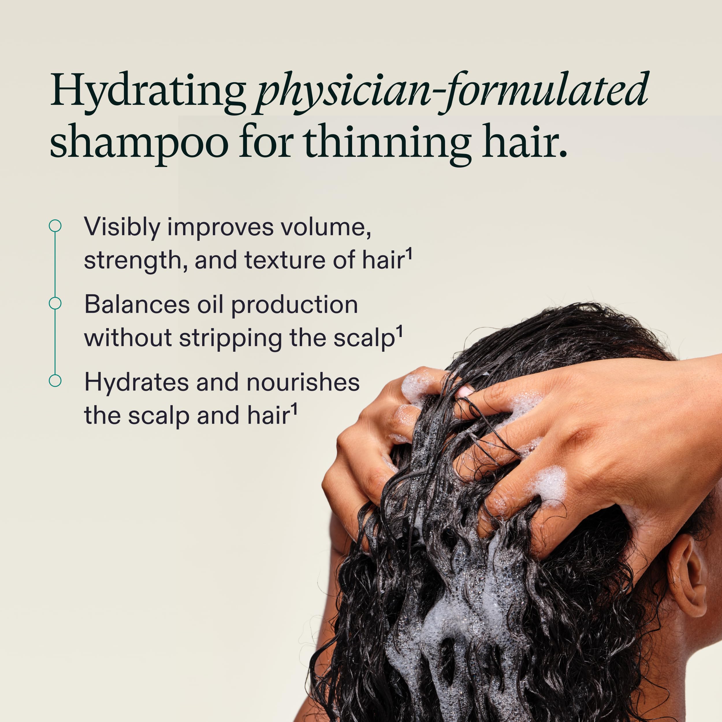 Nutrafol Shampoo, Cleanse and Hydrate Hair and Scalp, Improves Hair Volume, Strength and Texture, Physician-formulated for Thinning Hair, Color Safe, Sulfate Free - 8.1 Fl Oz Bottle