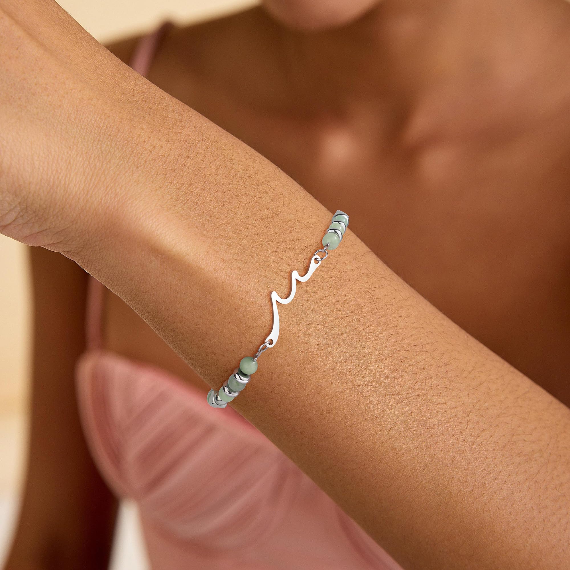 JoycuFF Best Friend Birthday Gifts for Women, Mothers Day Friendship Bestie Gifts for Women, Christmas Valentines Day Ideas Present Amazonite Wave Bracelet
