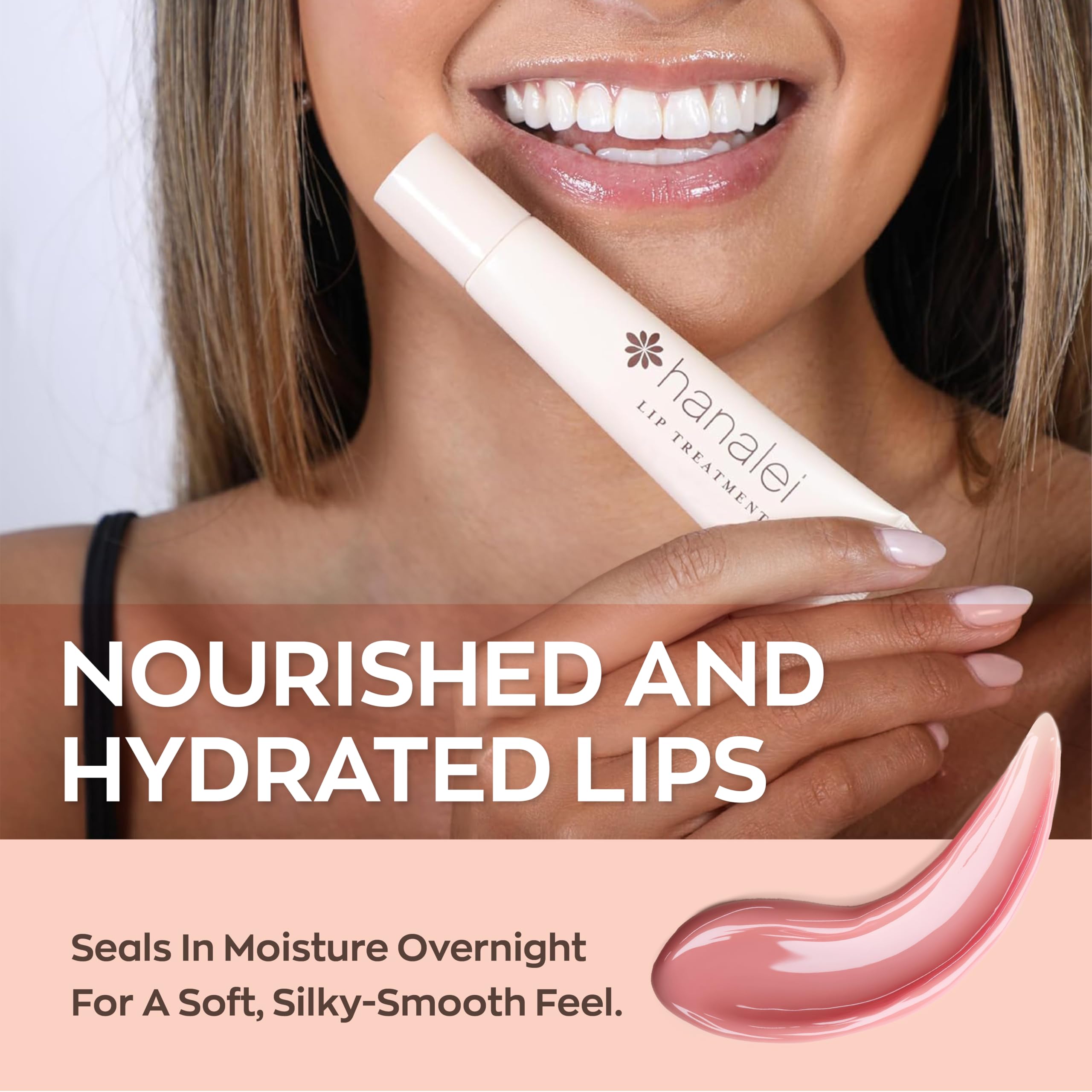 Hanalei Lip Treatment for Dry, Chapped Lips – Intensive Overnight Moisturizer with Kukui Oil, Shea Butter & Grapeseed Oil – Hydrating Balm for Healing Cracks – Clear Tint, Full-Size 15g – Cruelty-Free