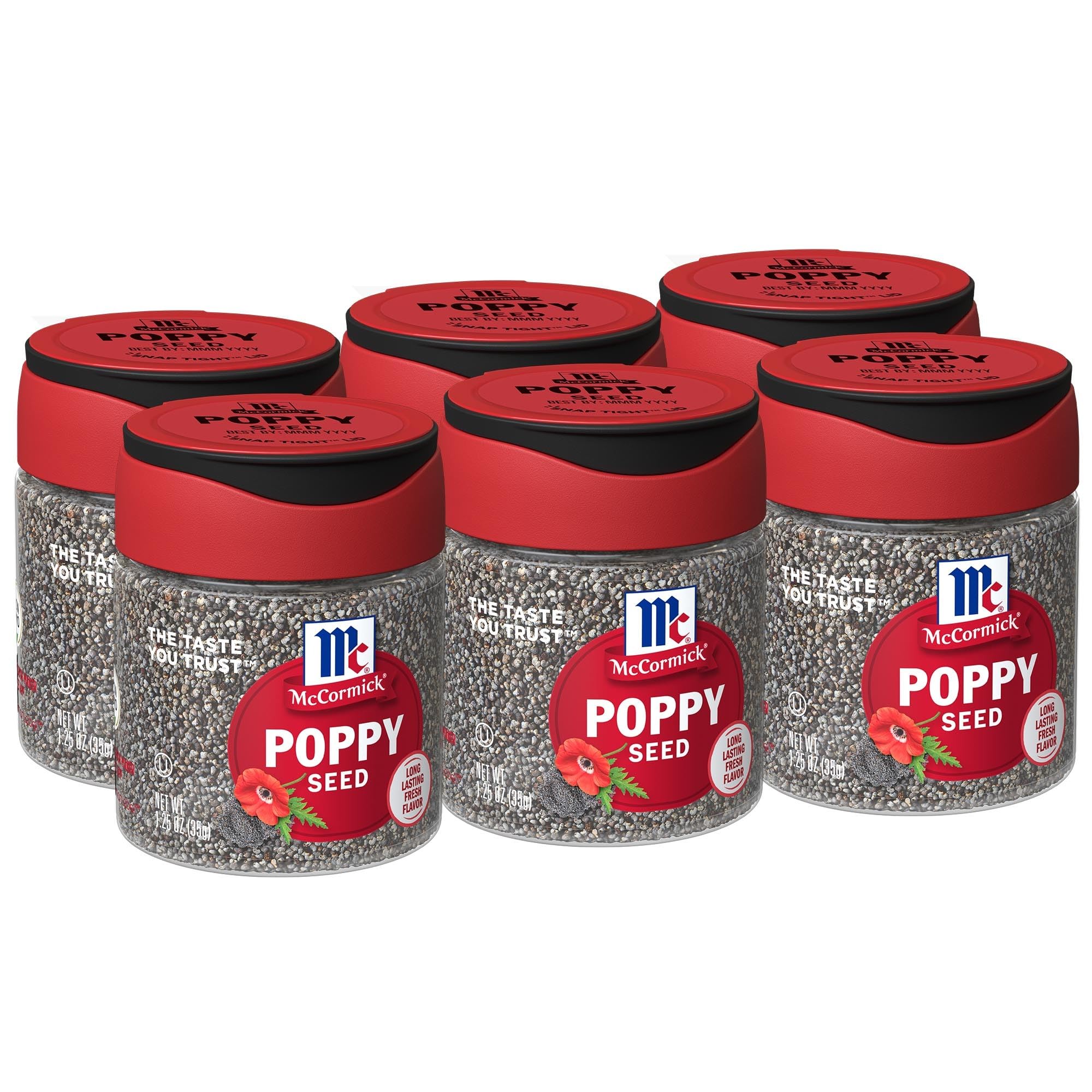 McCormick Poppy Seed, 1.25 oz (Pack of 6)