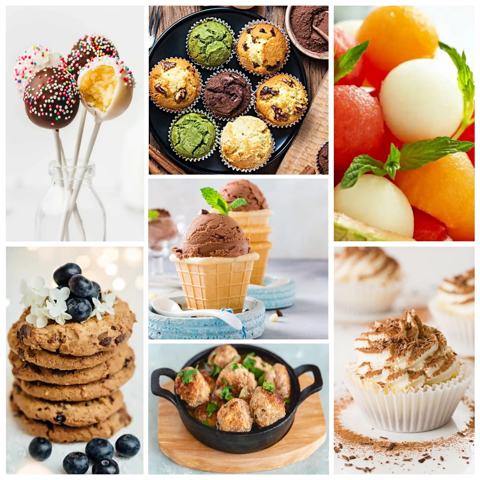 Ice Cream Scoop, 3Pcs Cookie Scoop Set, 18/8 Stainless Steel Cookie Dough Scoop, Cookie Scoops for Baking Set of 3, Ice Cream Scooper with Trigger Release, Cookie Scooper for Baking