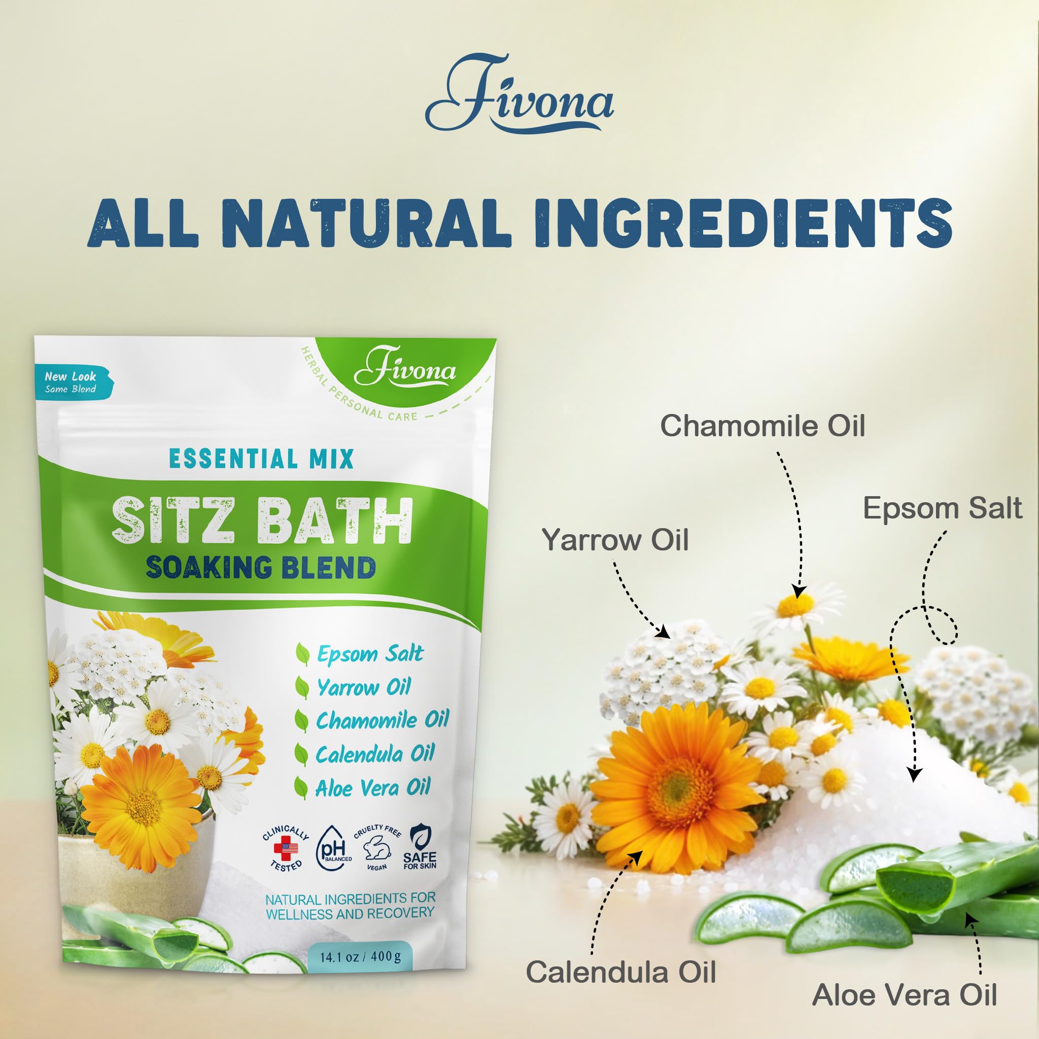 Fivona 4-in-1 Sitz Bath Soak Kit for Hemorrhoids and Postpartum Care 1 Pack of Blend Made of Epsom Salt and Essential Oils Toilet Expandable Seat Storage Bag and Hand Pump for at Home Perineal Soaking