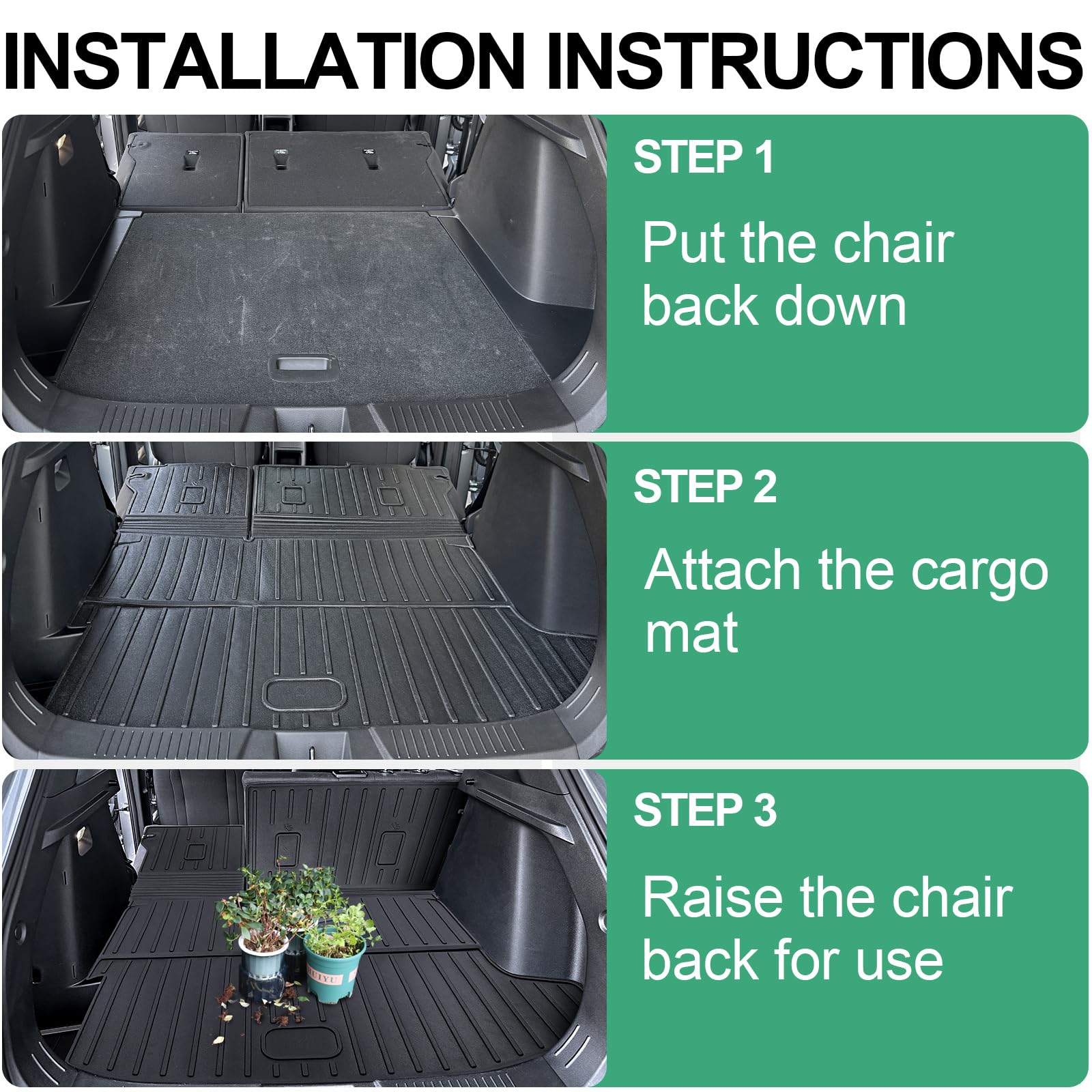 HOUCLEMIC Cargo Mat for 2024 2025 Chevy Trax Accessories, Cargo Liner for Chevy Trax Car Accessories 2025 2024 Trunk Mat with Seat Backrest Mat Left Storage Mat