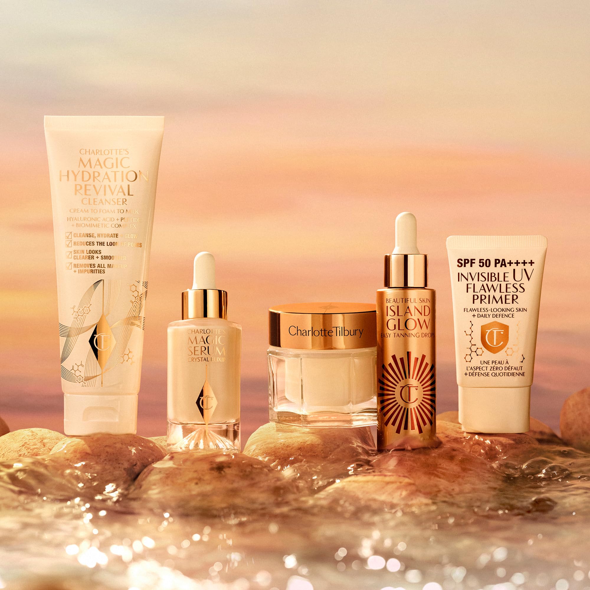 Charlotte Tilbury Beautiful Skin Tanning Drops - Body & Face Bronzing Drops Enriched with Hyaluronic Acid for Long-Lasting Hydration - Leaves Skin with a Natural, Radiant Glow - Fair/Medium