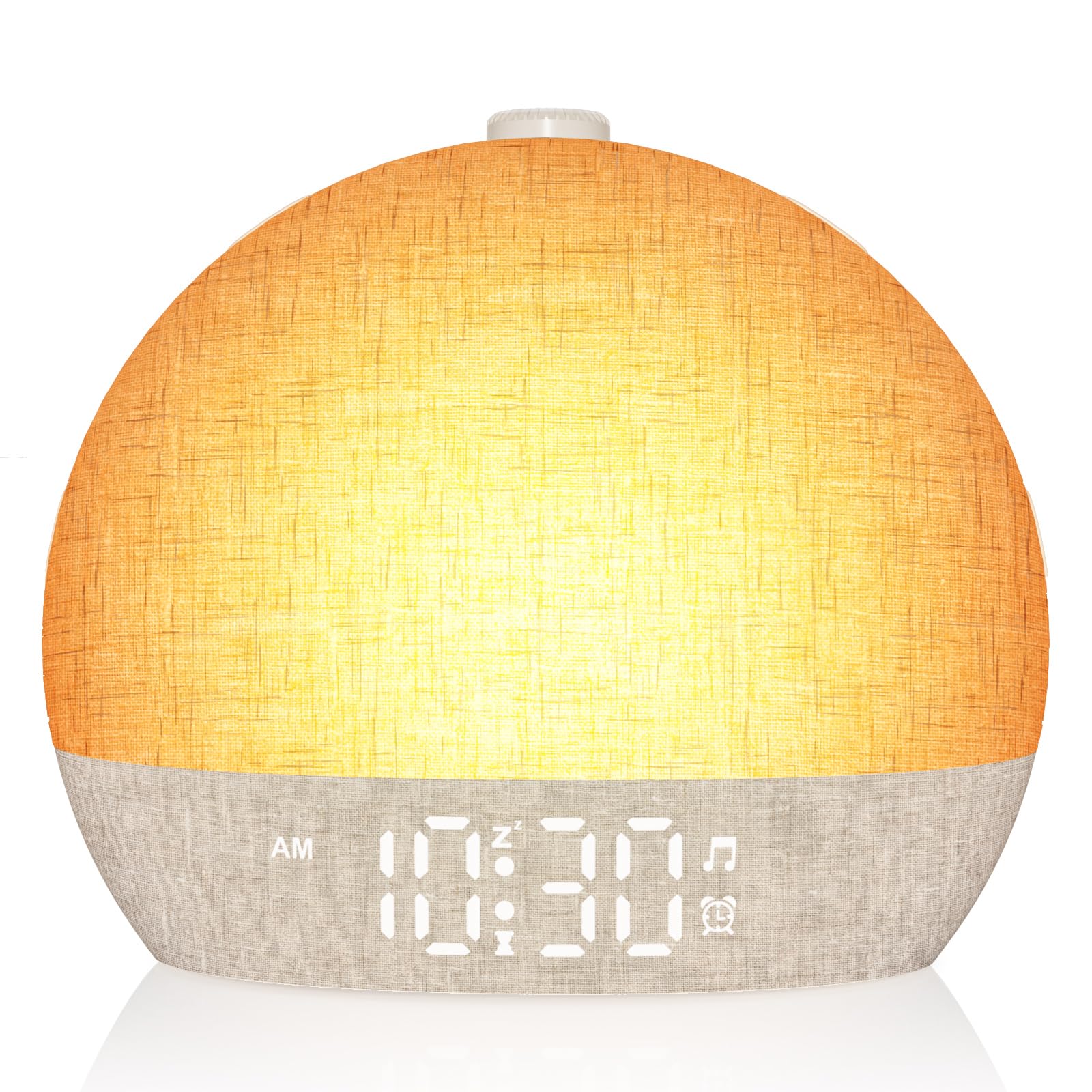 Wake Up Light Sunrise Alarm Clock, White Noise Sound Machine with 30 Soothing Sounds, Dimmable Night Lights, Sleep Aid, Snooze, Timer, Loud Alarm Clock for Heavy Sleepers Adults Kids, Ideal for Gift