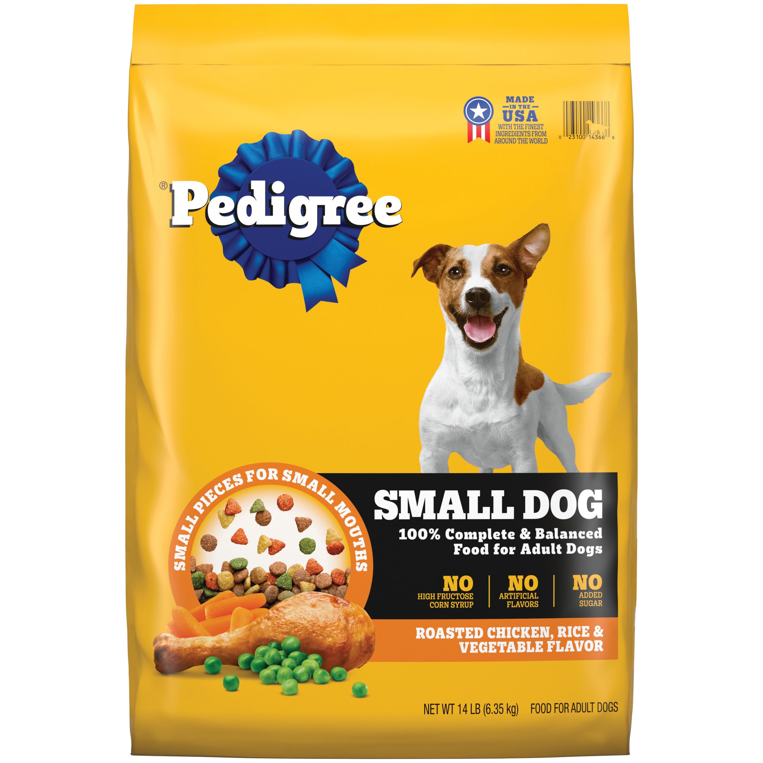 Pedigree Complete Nutrition Adult Small Dog Dry Dog Food, Roasted Chicken, Rice & Vegetable Flavor, 14 lb. Bag