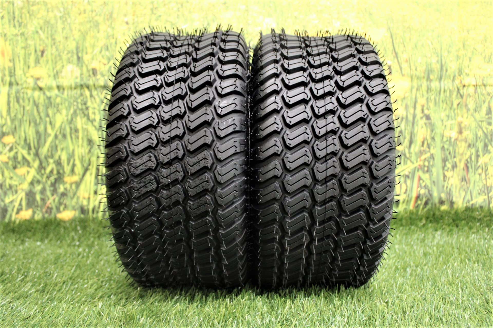 Set of 2-16X6.50-8 4 Ply Turf Tires for Lawn & Garden Mower 16x6.5-8