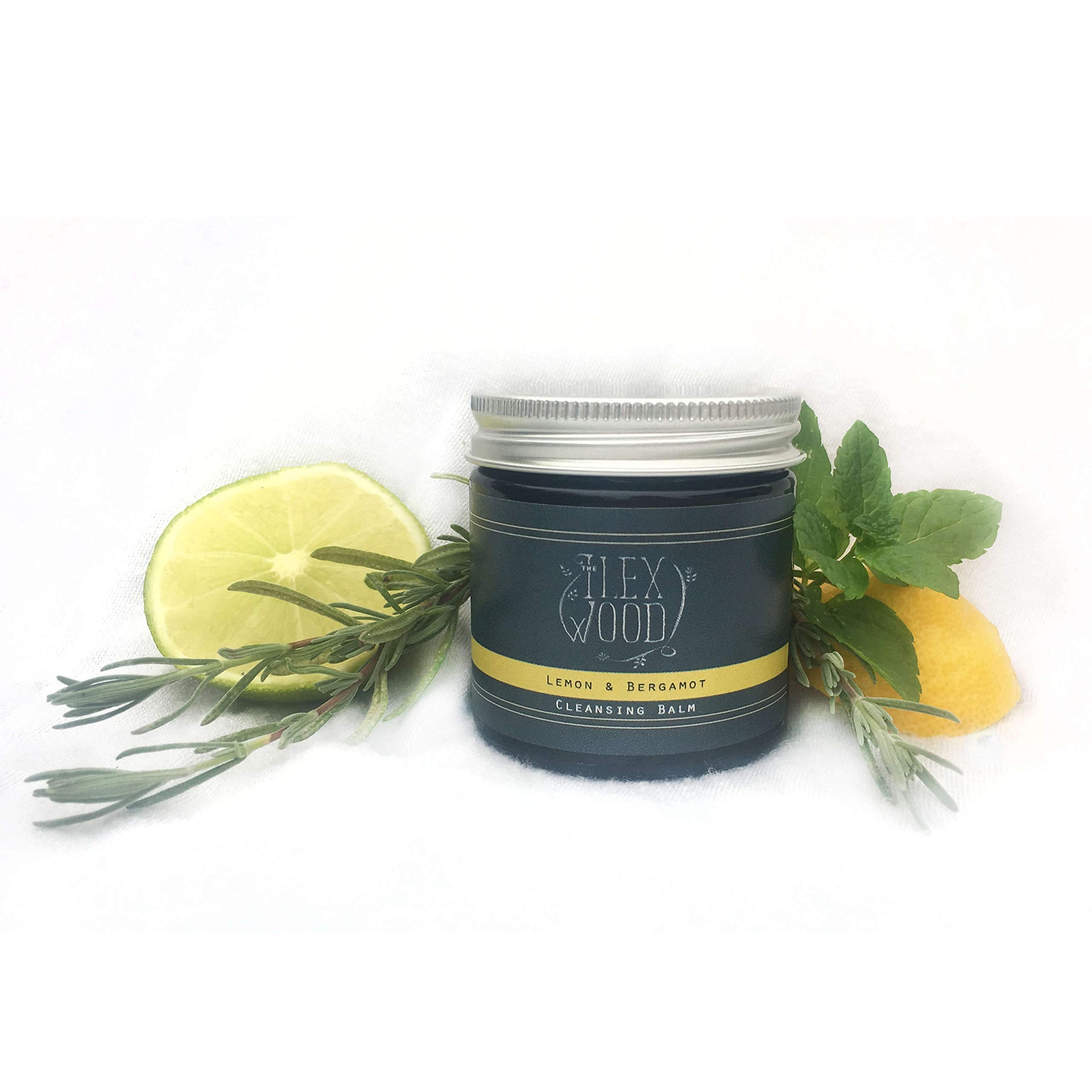 The Ilex Wood - Lemon and Bergamot Cleansing Balm - Face Care Cleansing, Moisturising and Make up Remover. 100% Natural, Vegan, Cruelty Free, Plastic Free, Handcrafted in the UK - 60ml