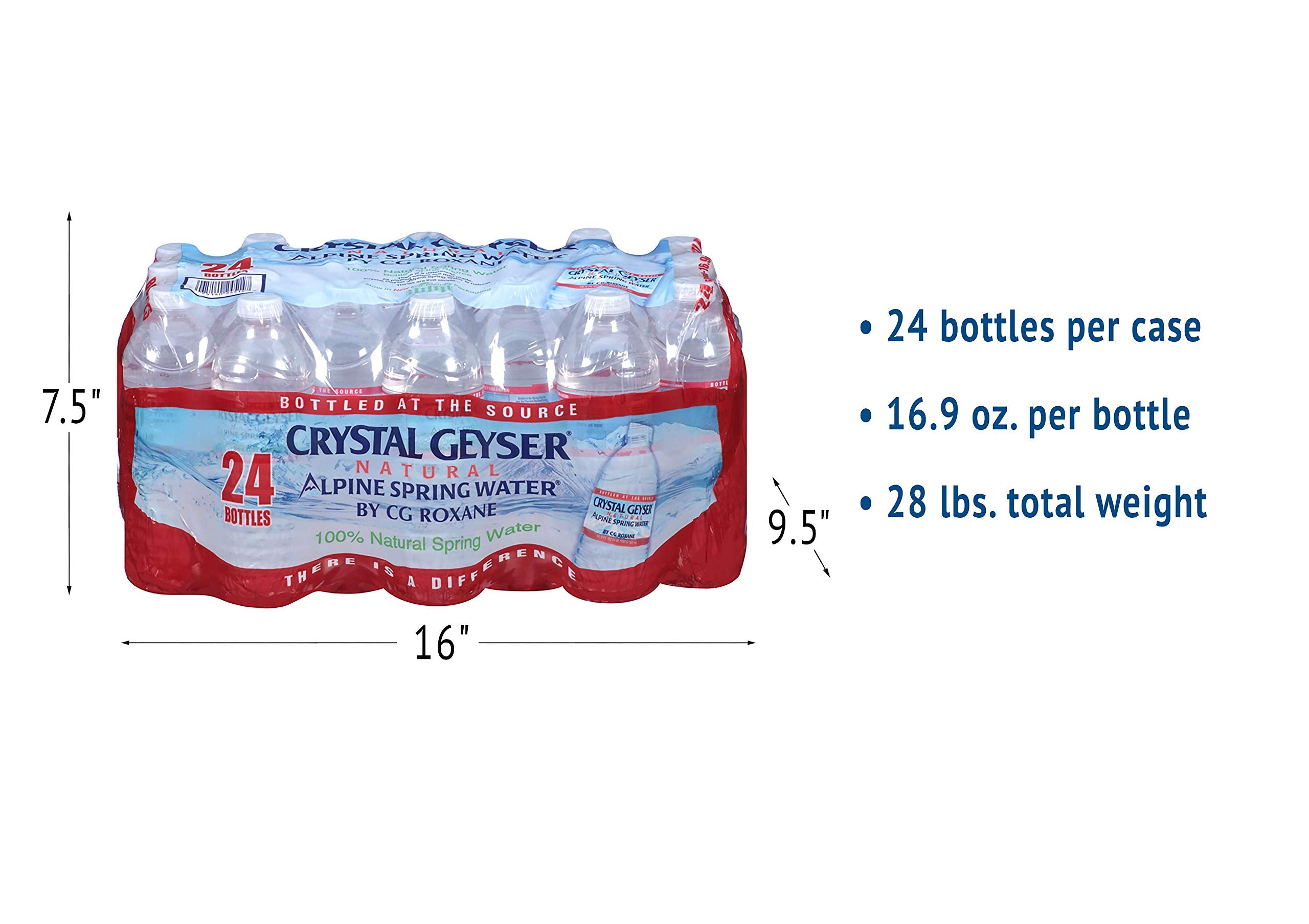 Crystal Geyser Pallet Of 84 Cases, Of Alpine 100% Natural Spring Water, 24 16.9oz bottles per Case, Bottled at The Source