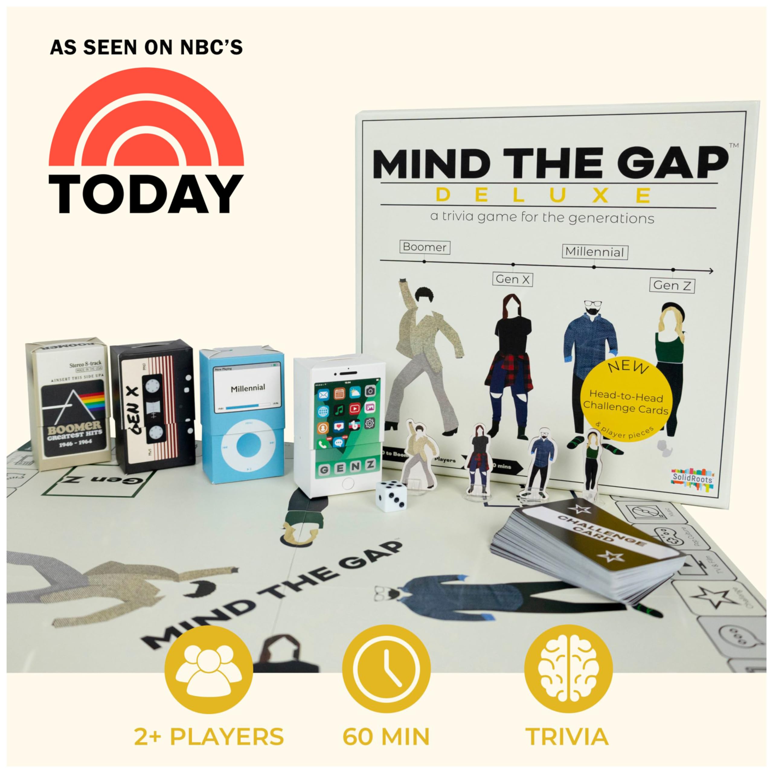 Spin Master Games, Mind the Gap Deluxe Trivia Game, Board Game for All Generations, Thanksgiving Game, Friendsgiving Game, Funny Gifts, for Ages 10+