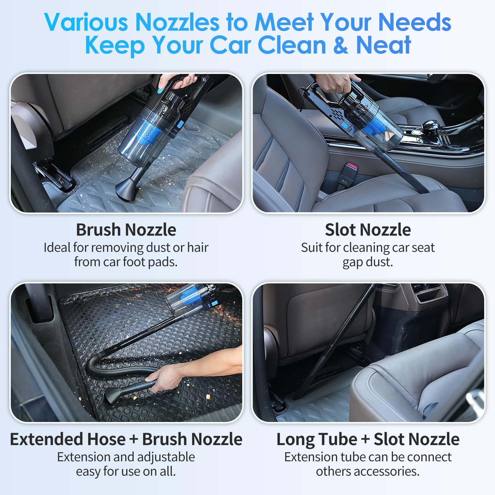 17pcs Car Detailing Kit Interior Cleaner, Car Interior Cleaning Kit with Handheld Car Vacuum, Car Detailing Brushes, Windshield Cleaning Tool, Car Cleaning Supplies, Car Accessories for Men, Women