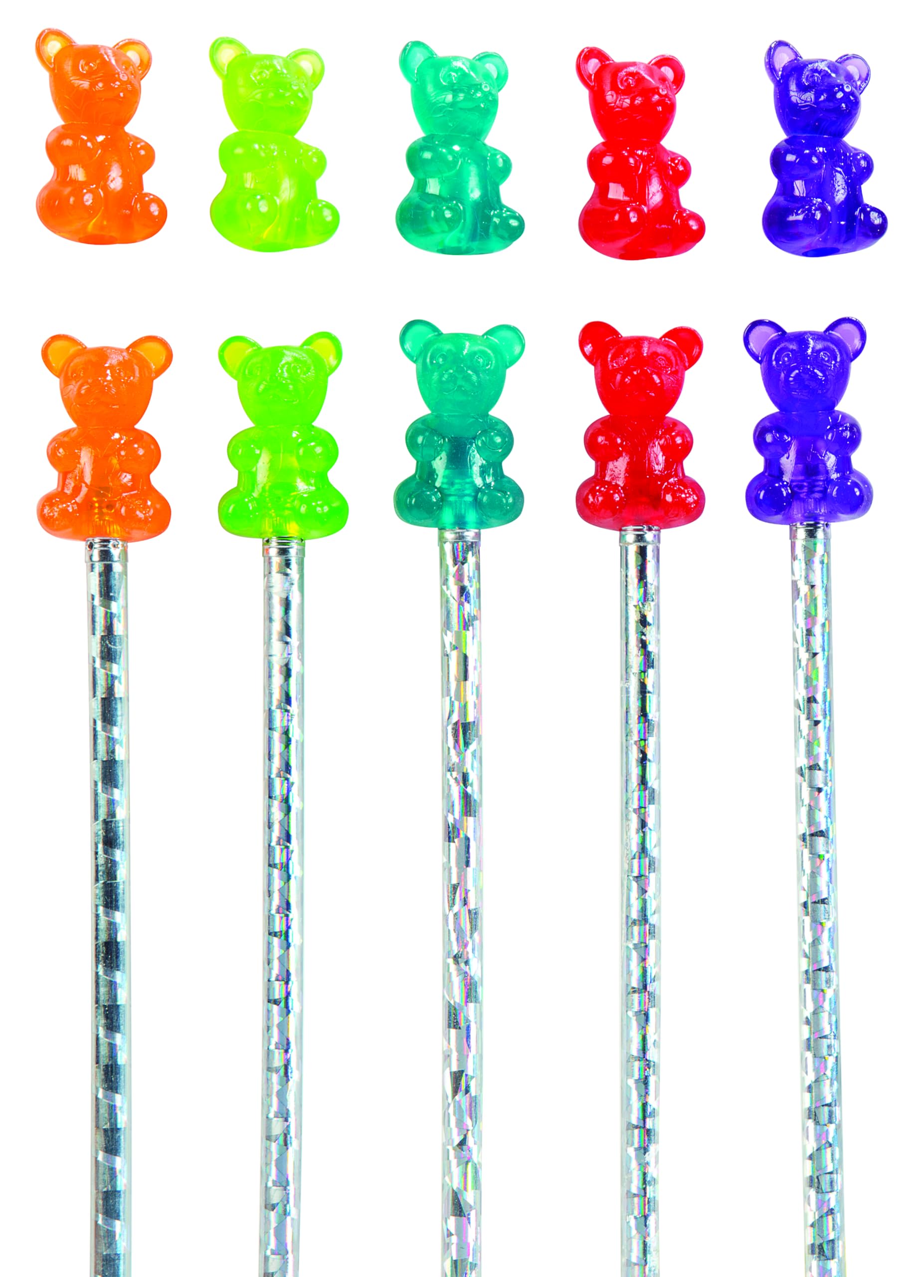 Raymond Geddes Gummy Bear Scented Pencil Toppers - Pack of 24 - Fun and Colorful School Supplies for Kids