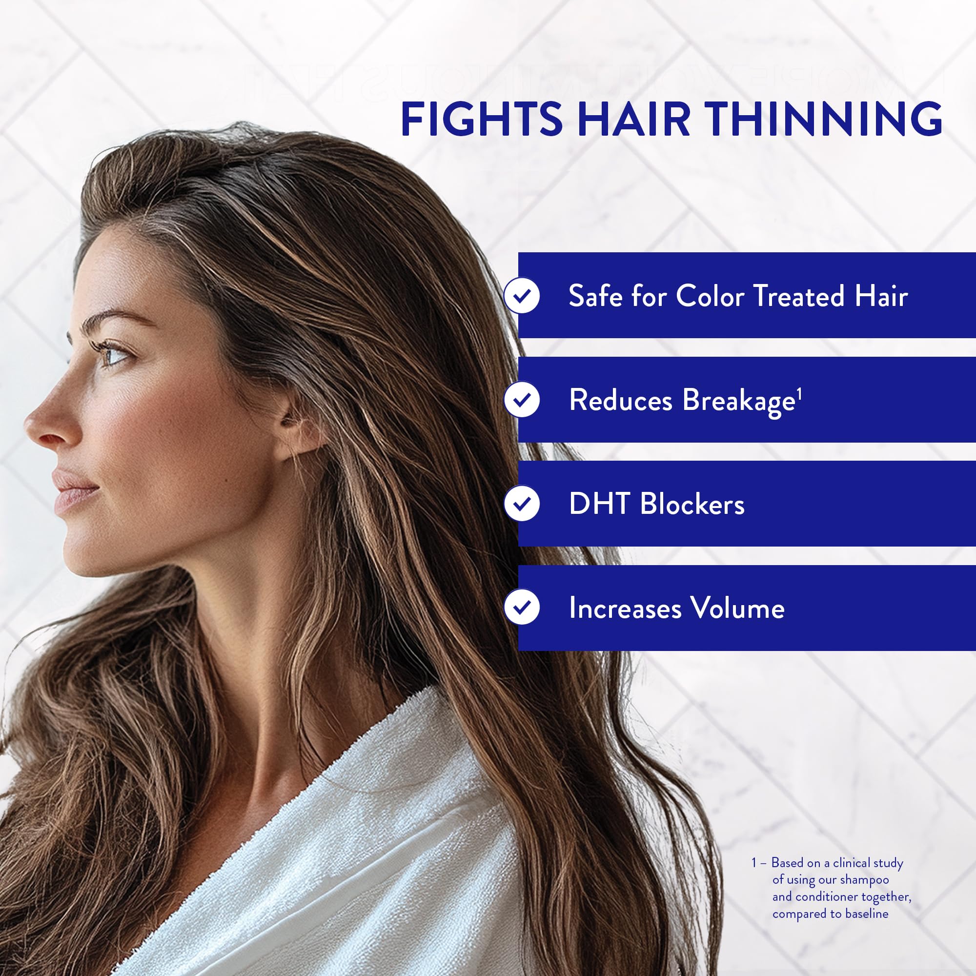 Routine Wellness Anti-Thinning Shampoo and Conditioner Set for Thinning Hair - Biotin DHT Blocker Women & Men - Color Safe Shampoo for Hair Loss & Healthier Hair - Coconut & Vanilla Set