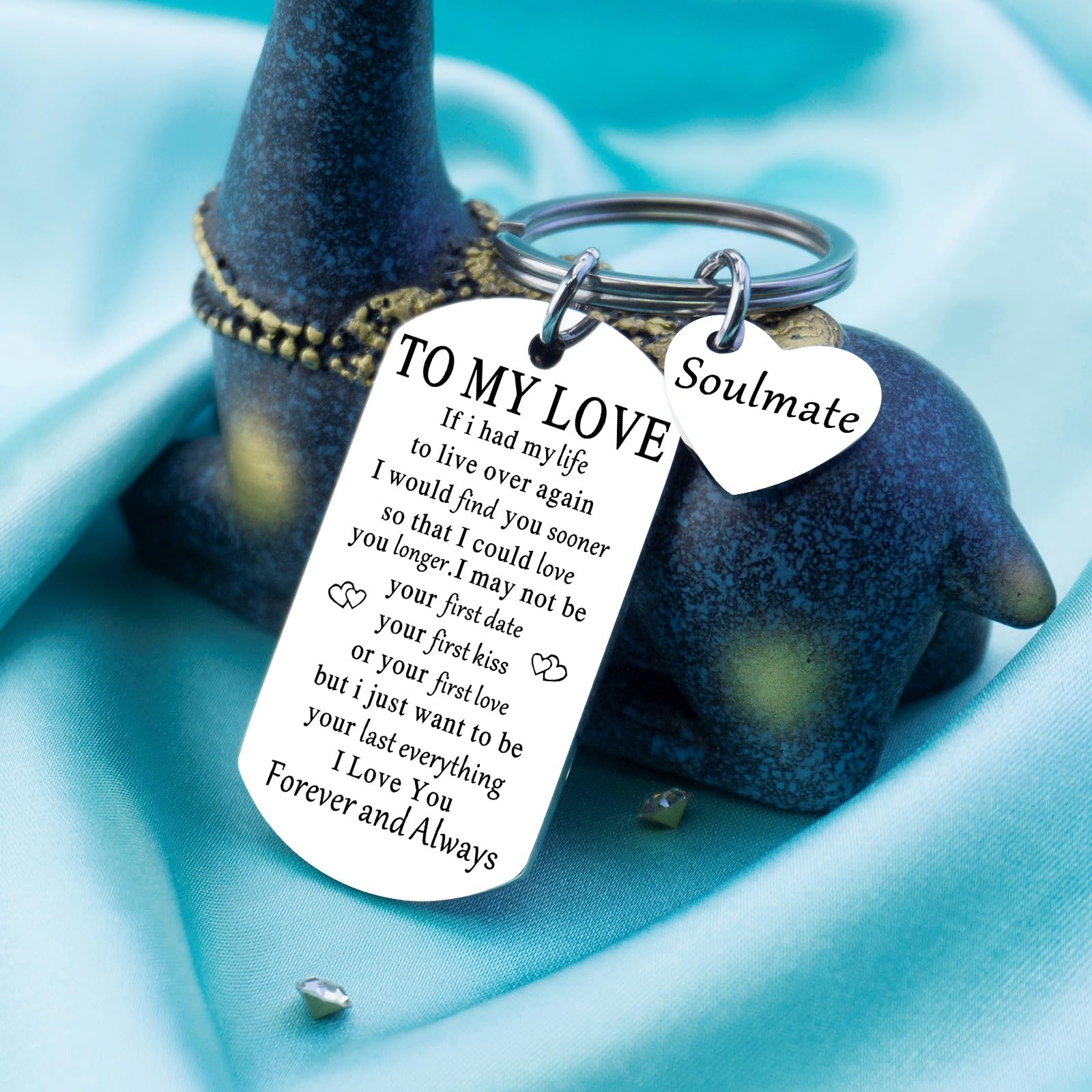 Gifts for Him Her Boyfriend Husband Girlfriend Wife Soulmate To My Love Keychain Romantic Anniversary I Love You Gifts Birthday Anniversary Christmas Valentines Day Gifts for Him Her