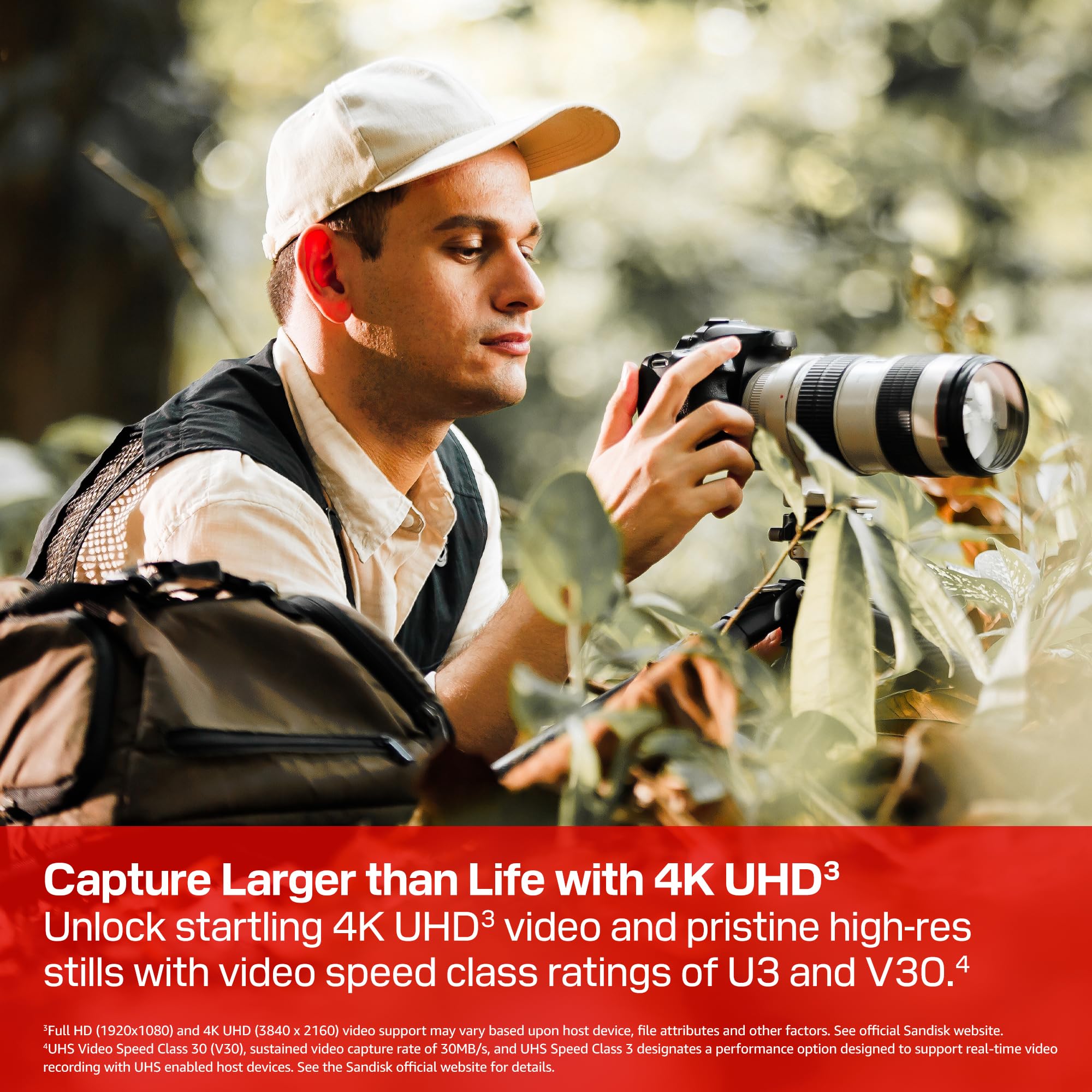 SANDISK 128GB Extreme PRO SD UHS-I Card - Up to 250MB/s Read Speed and 120MB/s Write Speed, 4K UHD, Full HD, U3, and V30 - SDSDXXJ-128G-GSCIN