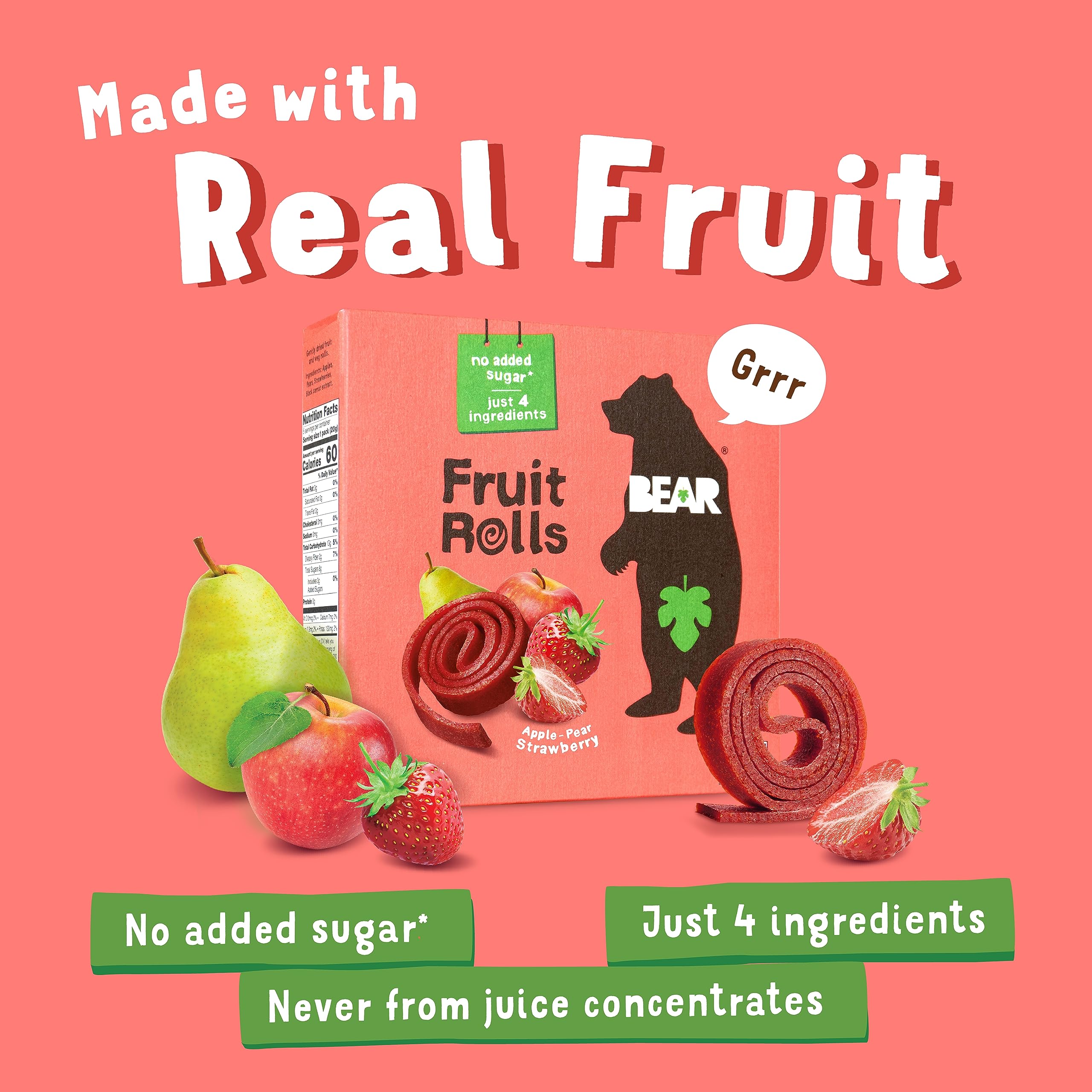 Bear Yoyo Fruit Roll Strwbry Multpk 3.5 OZ