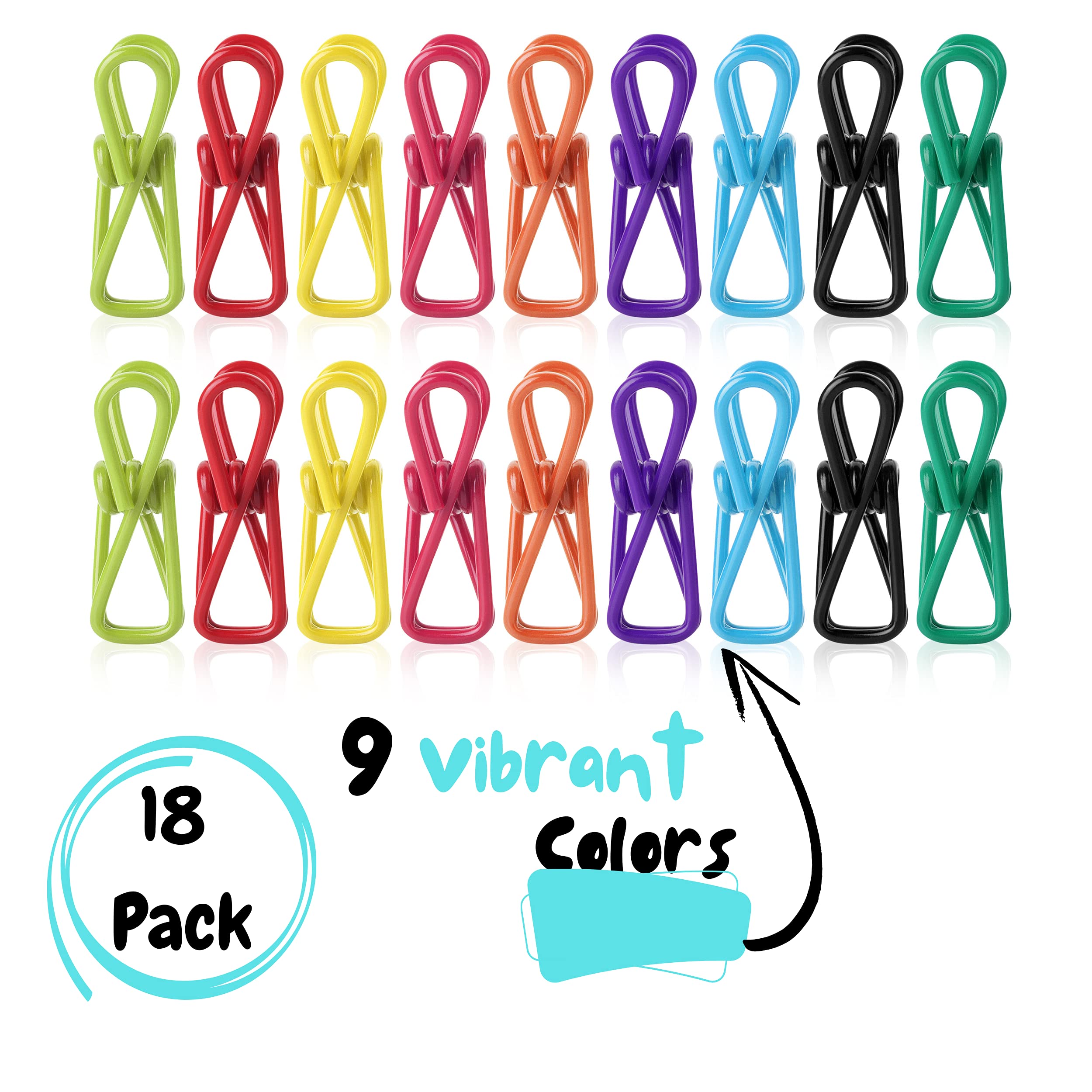 Mr. Pen- Chip Clips, 18 Pack, 2 Inch, Utility PVC-Coated Clips for Food Packages, Chip Bag Clip, Chip Clips Bag Clips Food Clips, Bag Clips for Food, Clips for Chips and Other Food Bags, Food Clips