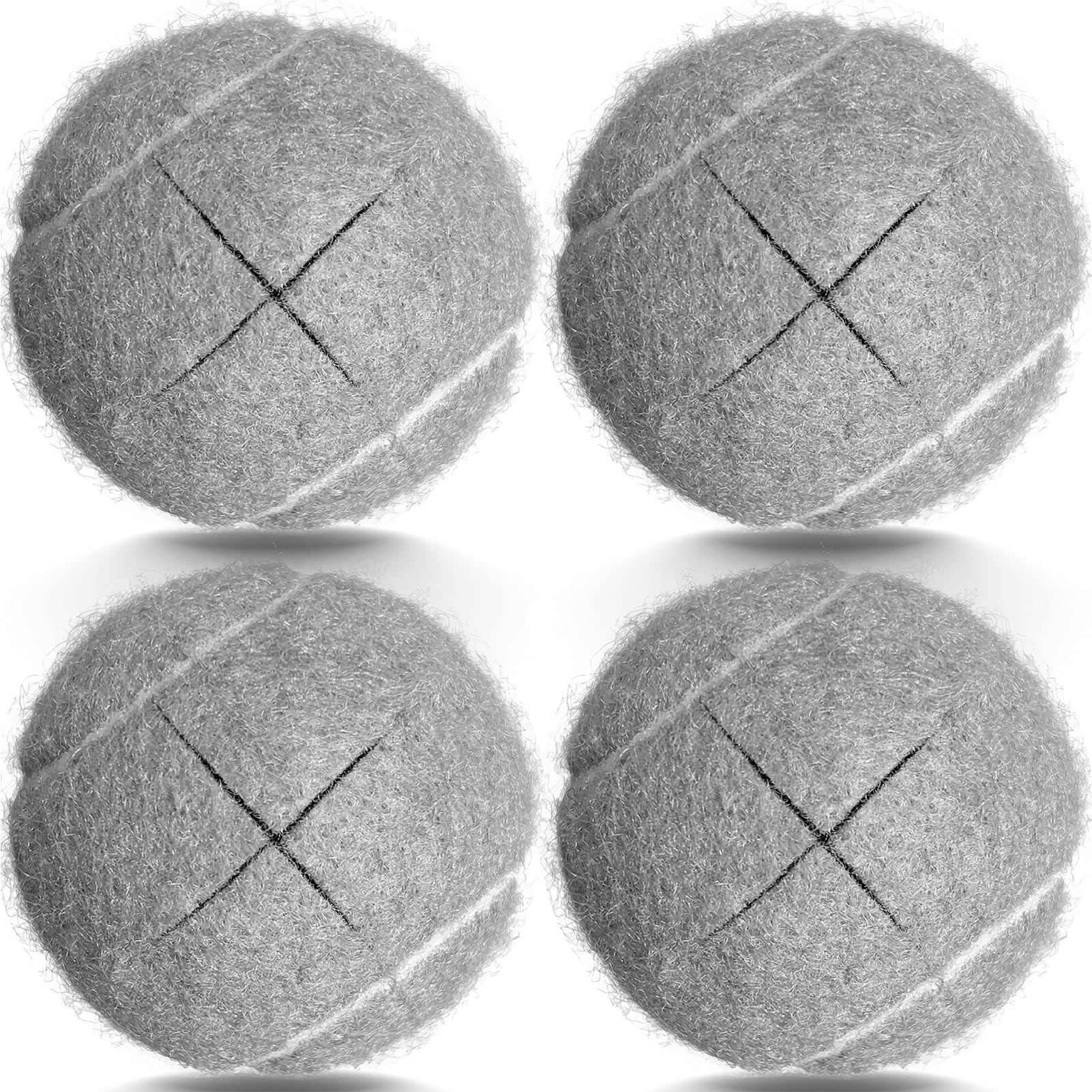 ZUJEAM Tennis Balls for Walkers, Pre Cut Walker Glide Balls for Chairs, Desks, Furniture Legs and Floor Protection, Heavy Duty Long Lasting Felt Pad Glide Coverings - 4PCS Gray