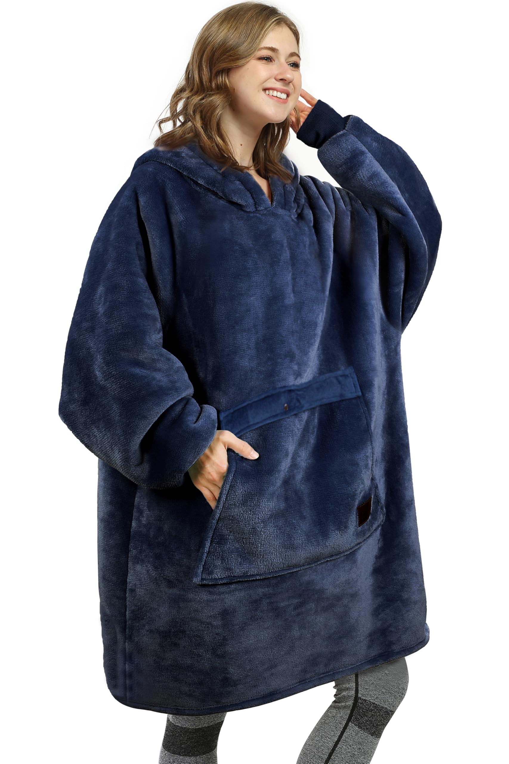 Catalonia Oversized Wearable Blanket Hoodie Sweatshirt, Comfortable Sherpa Lounging Pullover for Adults Men Women Teenagers Wife Girlfriend Gift