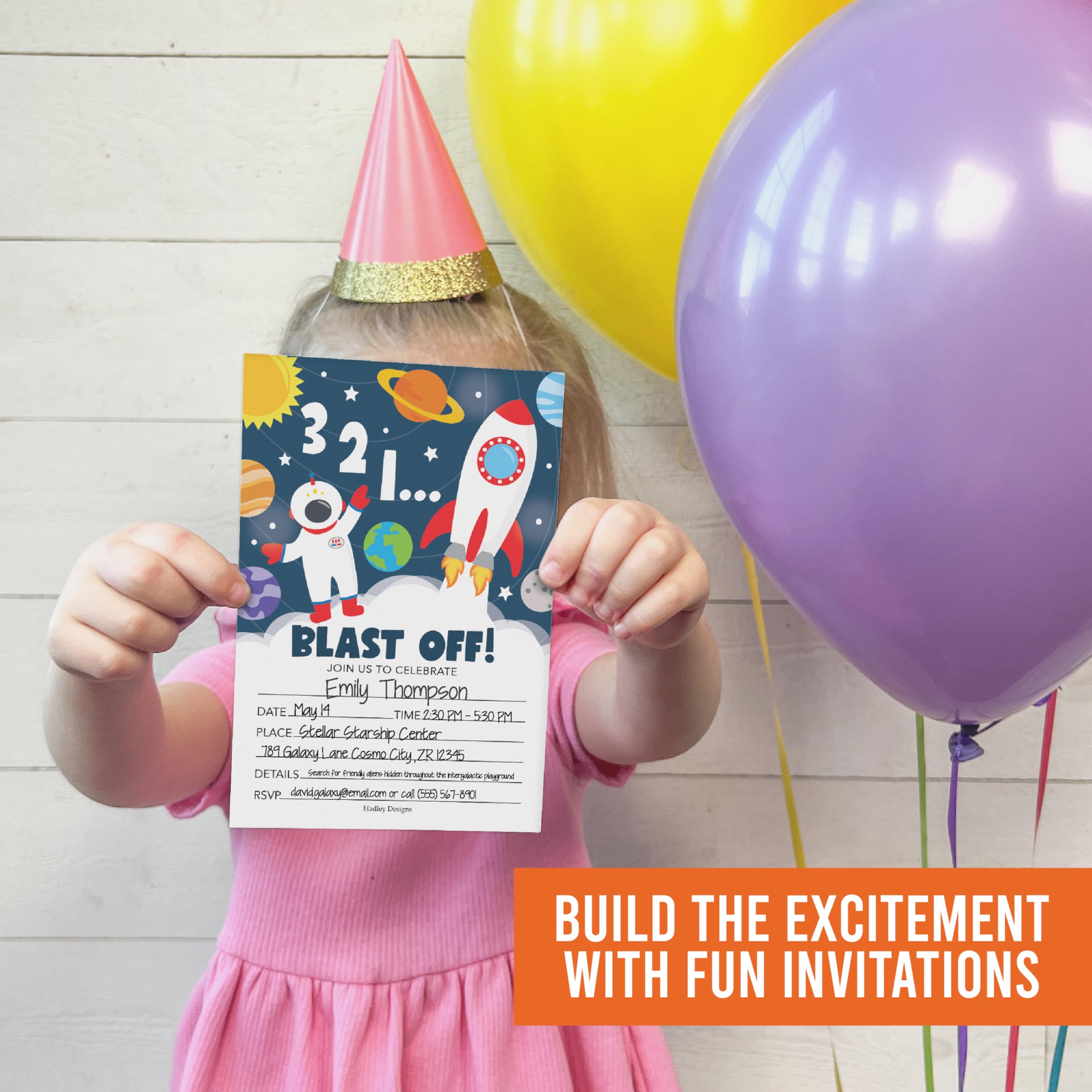 15 Outer Space Birthday Invitations Girl - Kids Birthday Invitations Boy, Galaxy Birthday Party Invitations For Boys, Outer Space Birthday Invites For Boy, Birthday Invitation Cards, Party Invites Boy