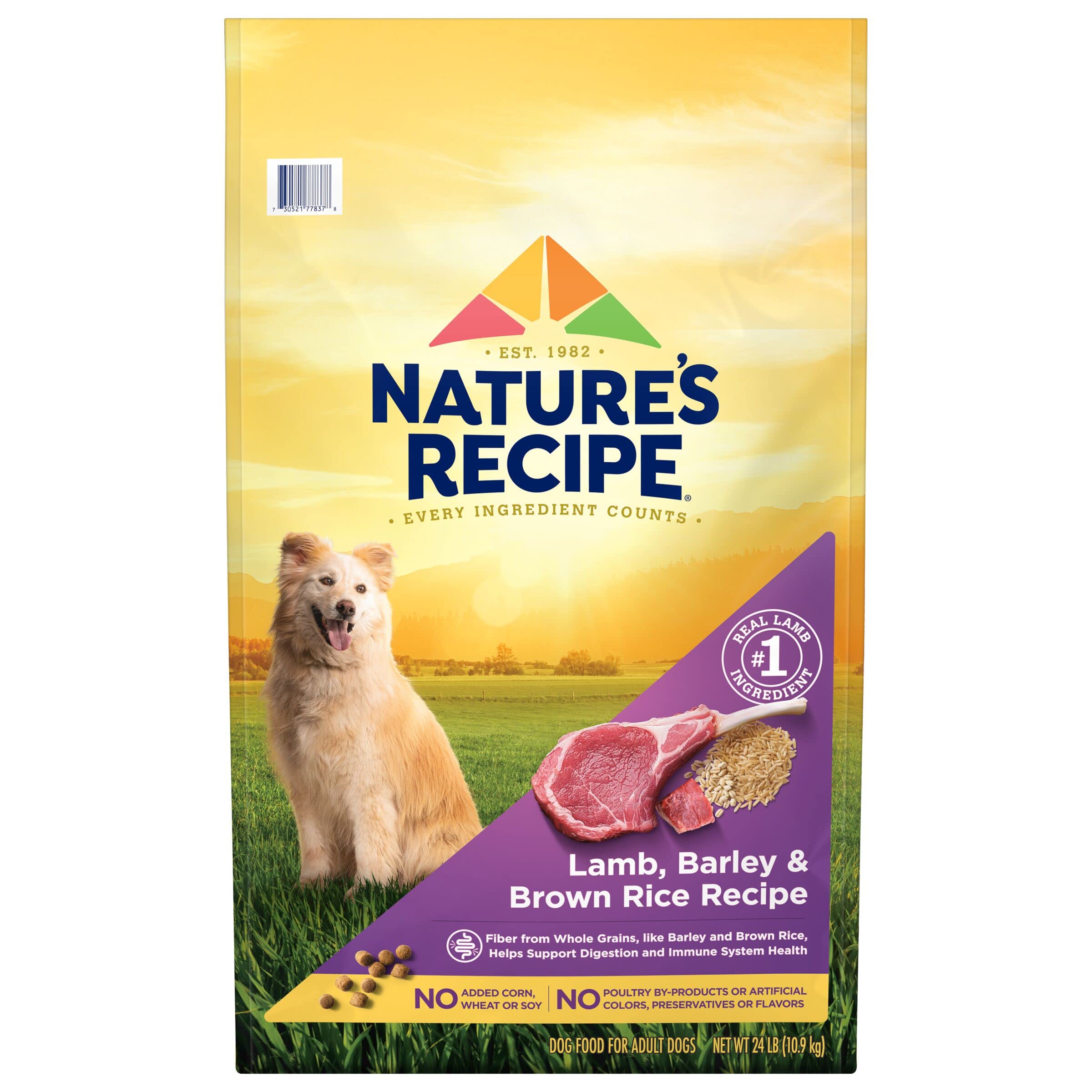 Nature′s Recipe Lamb, Barley & Brown Rice Recipe Dry Dog Food, 24 lb. Bag