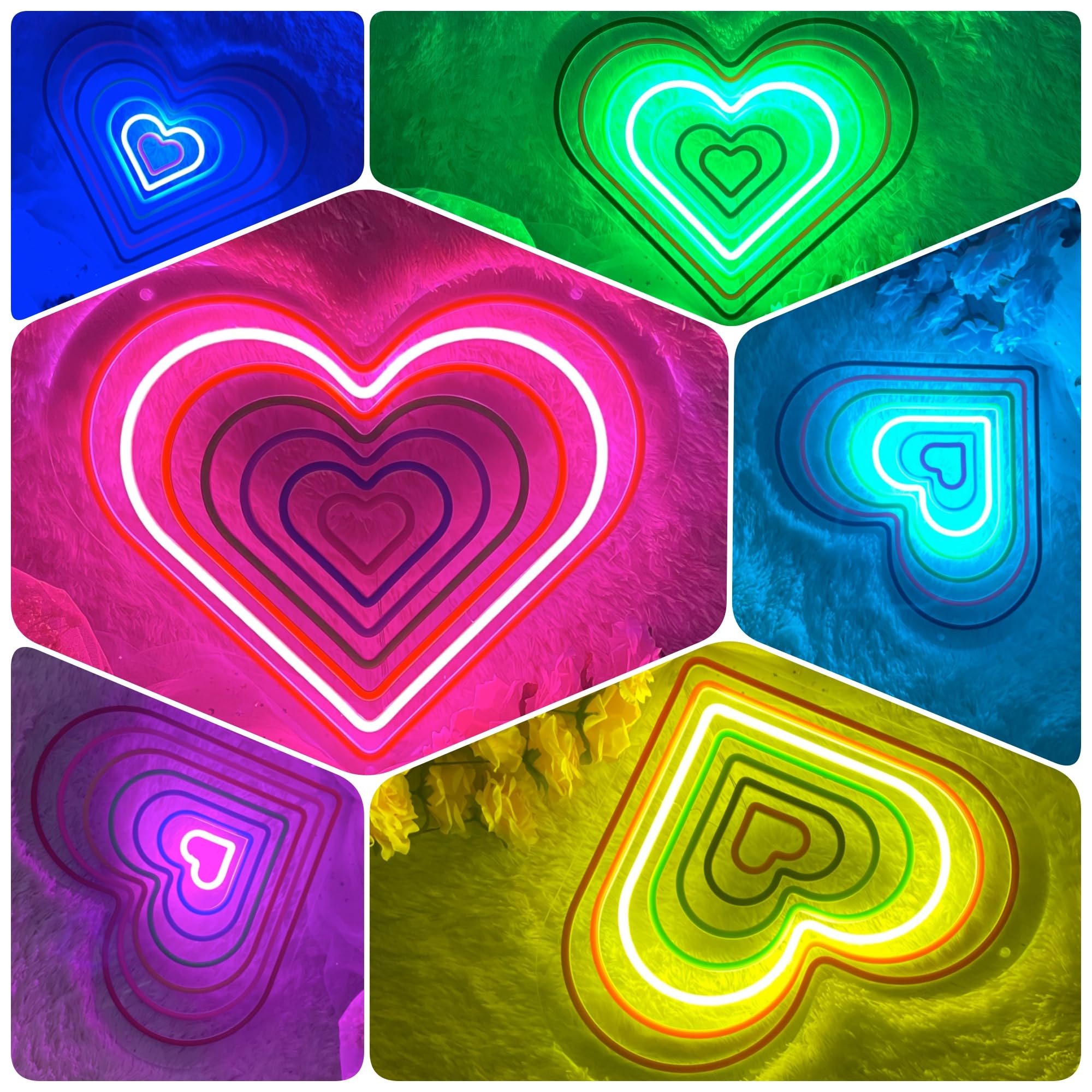 iDecoMart Dancing Heart with Dynamic Effect | Remote Control Heart Shaped Neon Sign | Battery Powered LED Neon Light for Valentine, Wedding, Romantic Home, Party, Event, Bedroom, and Living Room Decor