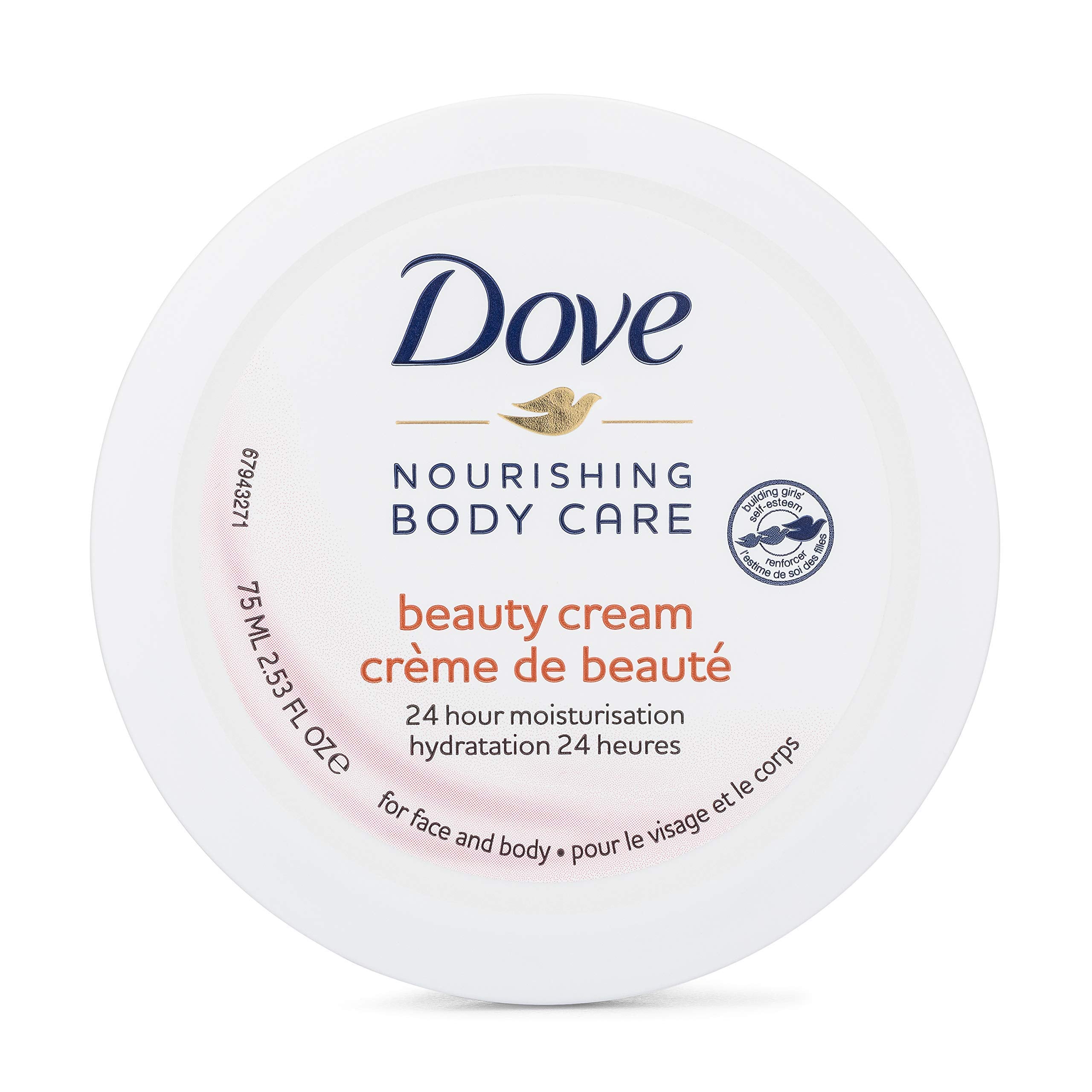 Dove Nourishing Body Care, Face, Hand, and Body Beauty Cream for Normal to Dry Skin Lotion for Women with 24-Hour Moisturization, 4-Pack, 2.53 Oz Each Jar