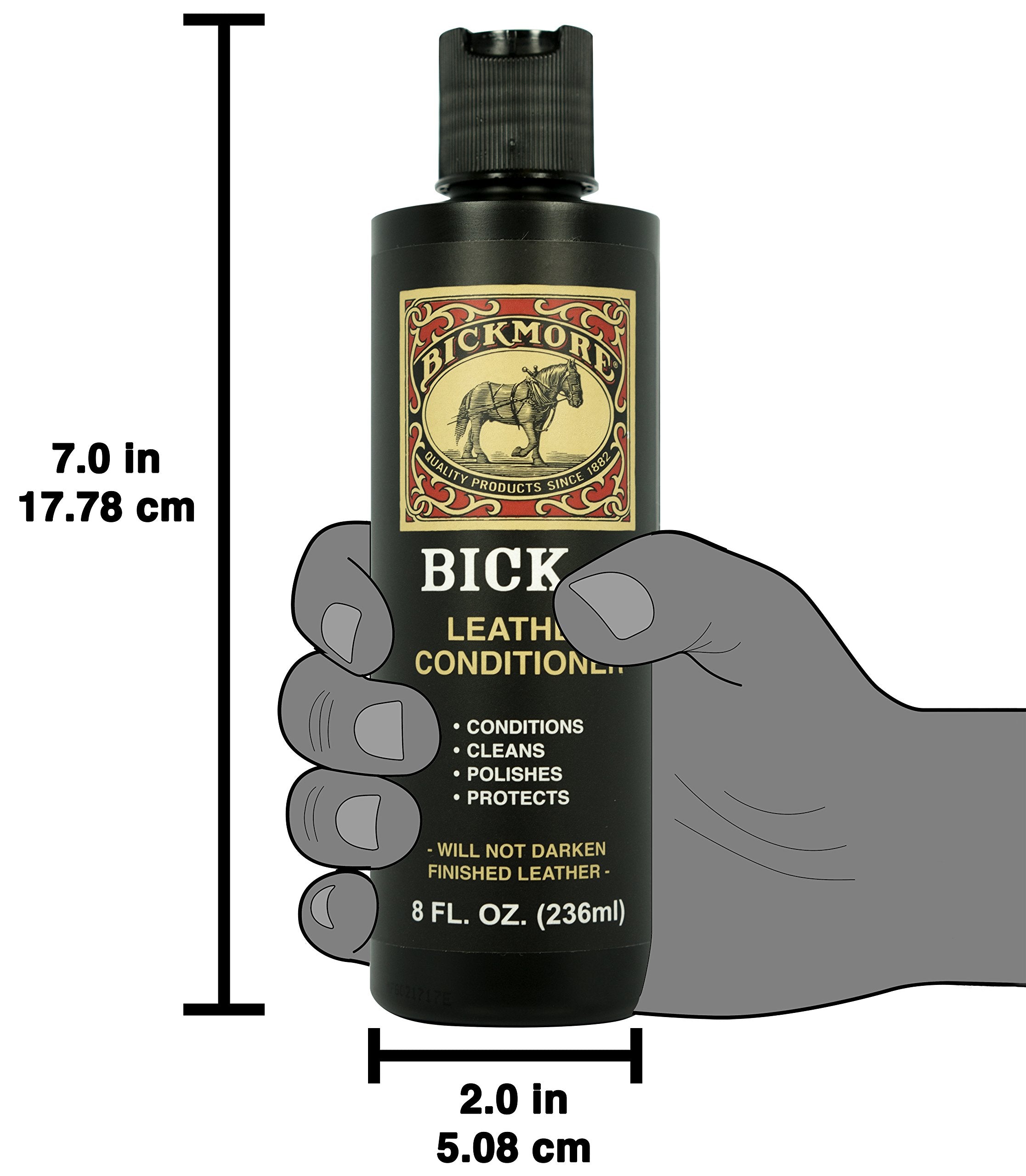 Bick 4 Leather Conditioner and Leather Cleaner 8 oz - Will Not Darken Leather - Safe For All Colors of Leather Apparel, Furniture, Jackets, Shoes, Auto Interiors, Bags & All Other Leather Accessories