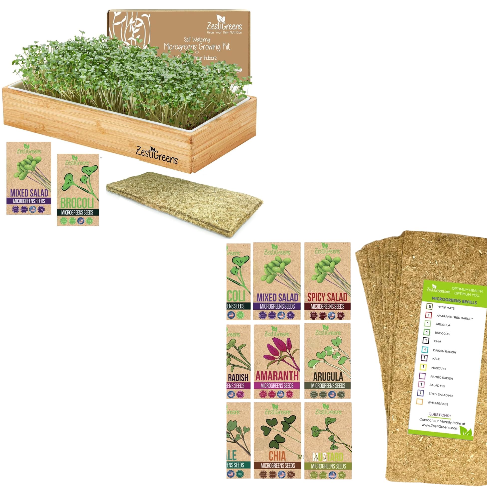 ZESTIGREENS Microgreens & 9 Seed Mat Refill