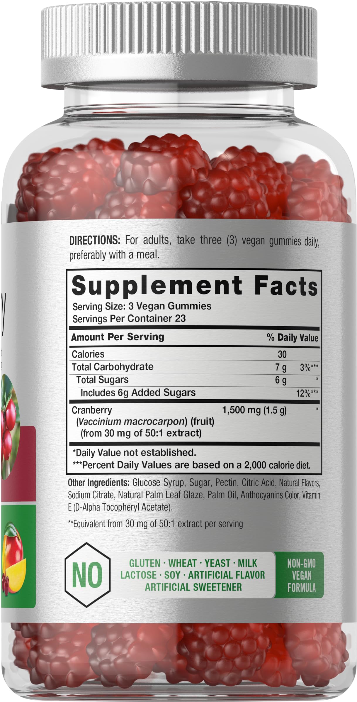 Horbäach Cranberry Gummies | 70 Count | Vegan, Non-GMO, and Gluten Free Supplement | High Potency Extract Formula