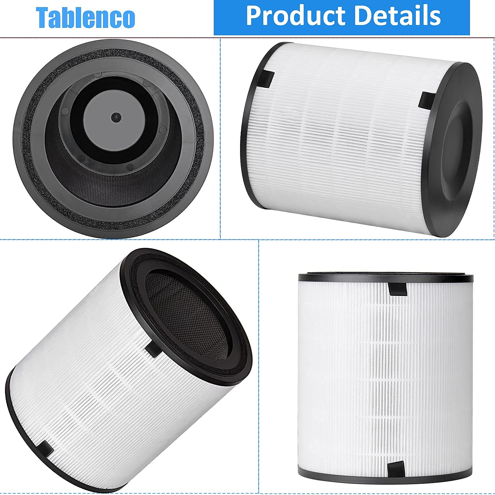 Tablenco for LEVOIT LV-H133 Air Purifier Replacement Filter Set -True and Activated Carbon Filters -Compatible with Tablenco LV-H133-RF Filter Set for 3-in-1 LV-H133 Air Purifier