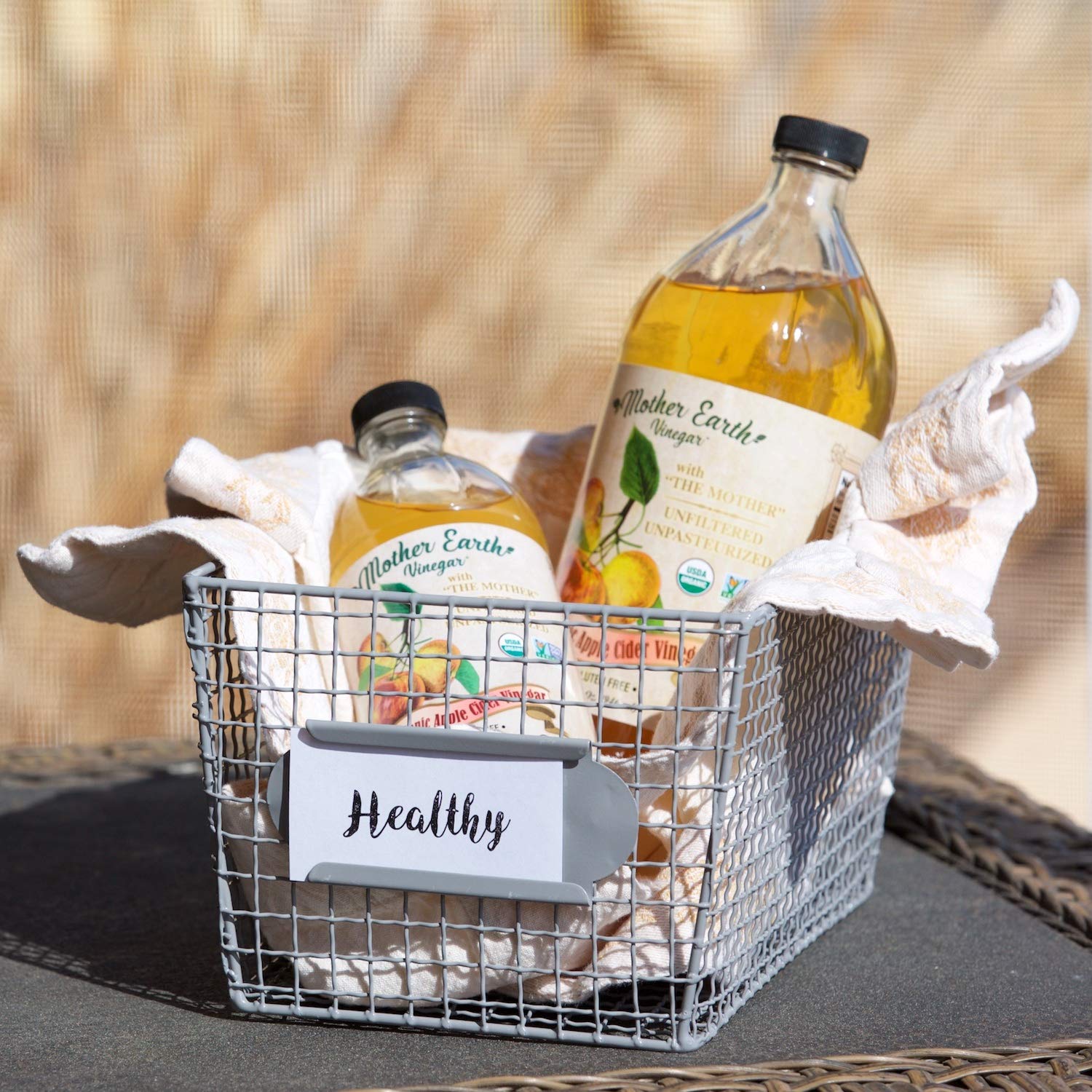 Mother Earth, Organic Apple Cider Vinegar with The Mother, Half Gallon, Fresh Pressed Organic Apples, OACV, ACV, Raw, Unpasteurized, Unfiltered (1/64oz Bottle)