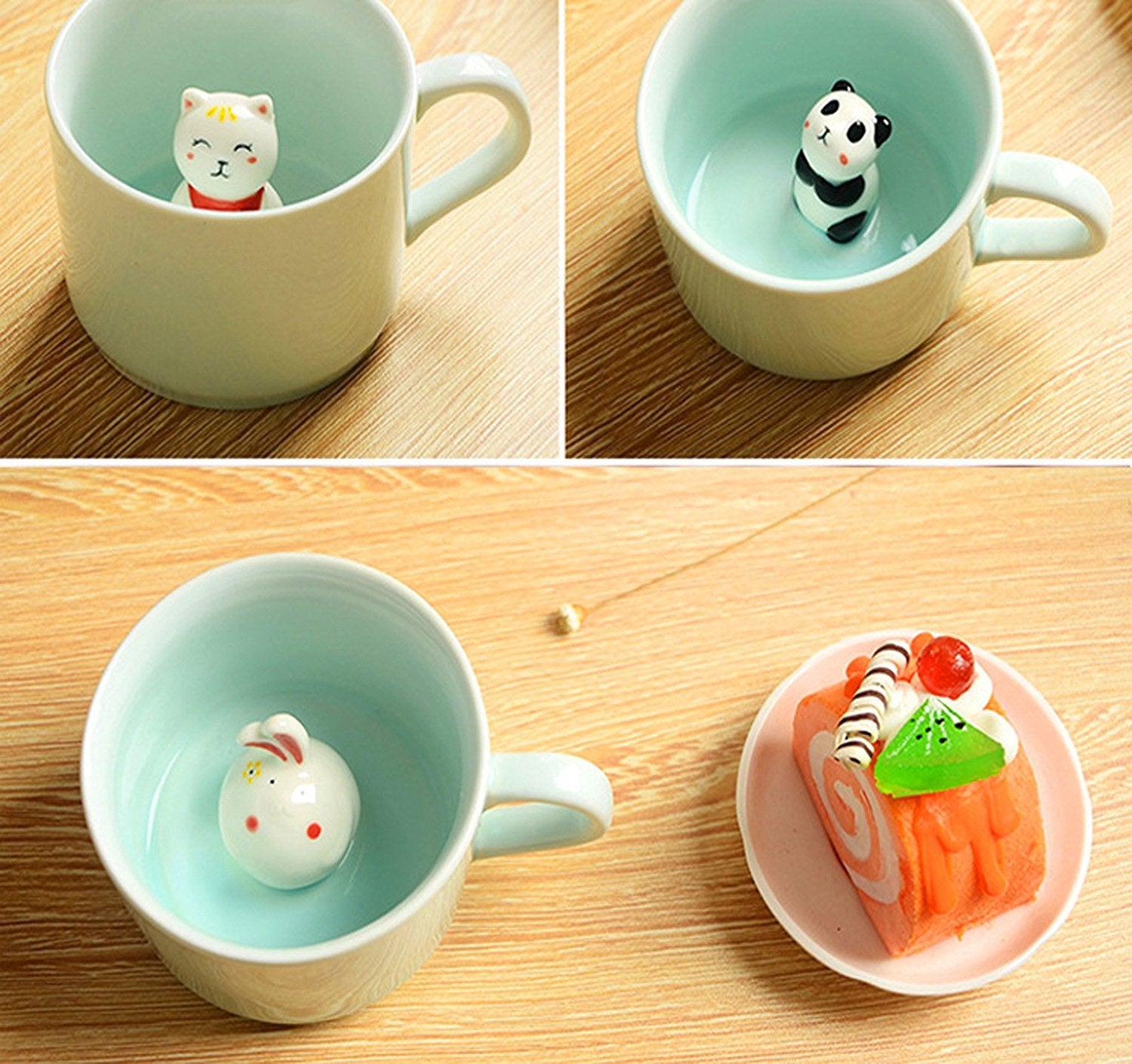 3D Coffee Mug Cute Animal Inside Cup Cartoon Ceramics Figurine Teacup Christmas Birthday Gift for Boys Girls Kids - Party Office Morning Mugs for Tea Juice Milk Chocolate Cappuccino(3D Panda Cup)