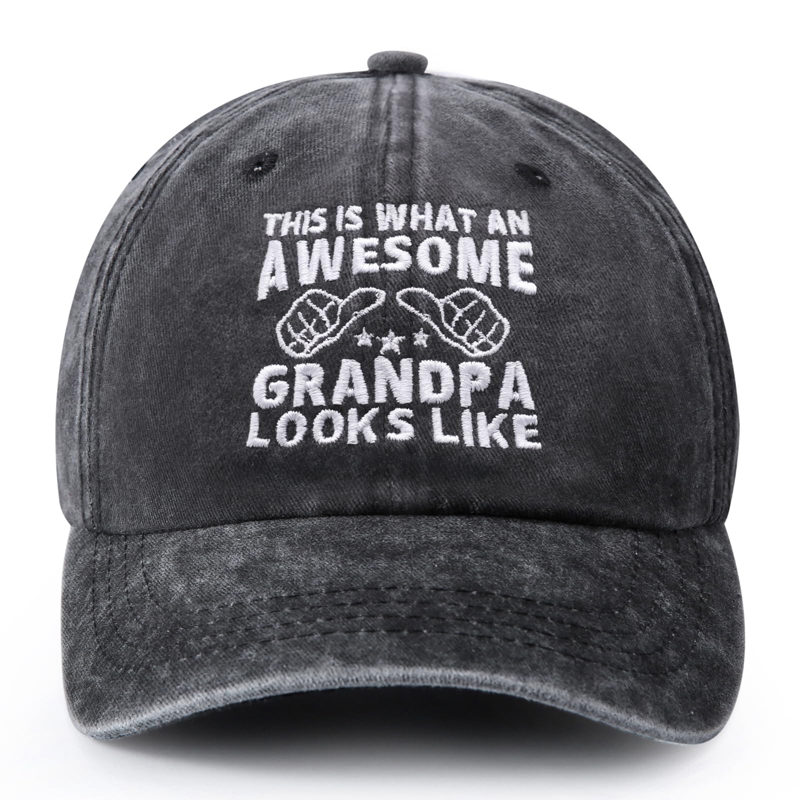 Grandpa Gifts, Grandpa Hats for Men, Birthday Gift for Grandpa from Grandkids Granddaughter Grandson, Funny Fathers Day Grandparents Day Gifts for Grandpa, Adjustable Embroidered Baseball Cap Grey