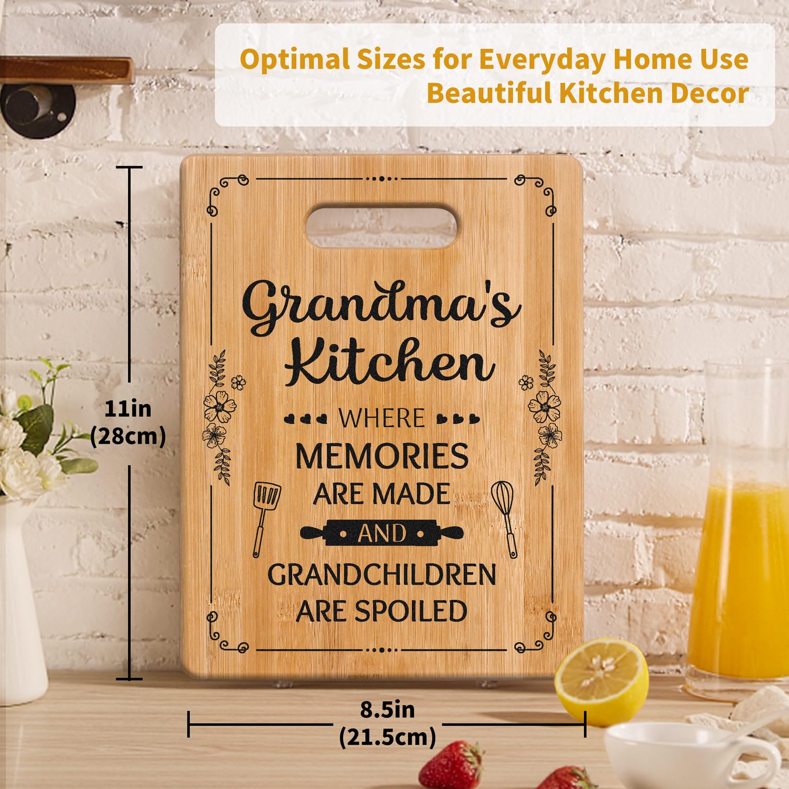 Grandma Gifts, Grandma Birthday Gifts - Unique Cutting Board - Best Gifts for Grandma from Grandchildren - Thoughtful Mothers Day Christmas Gifts for Grandma Grandmother Gift Ideas