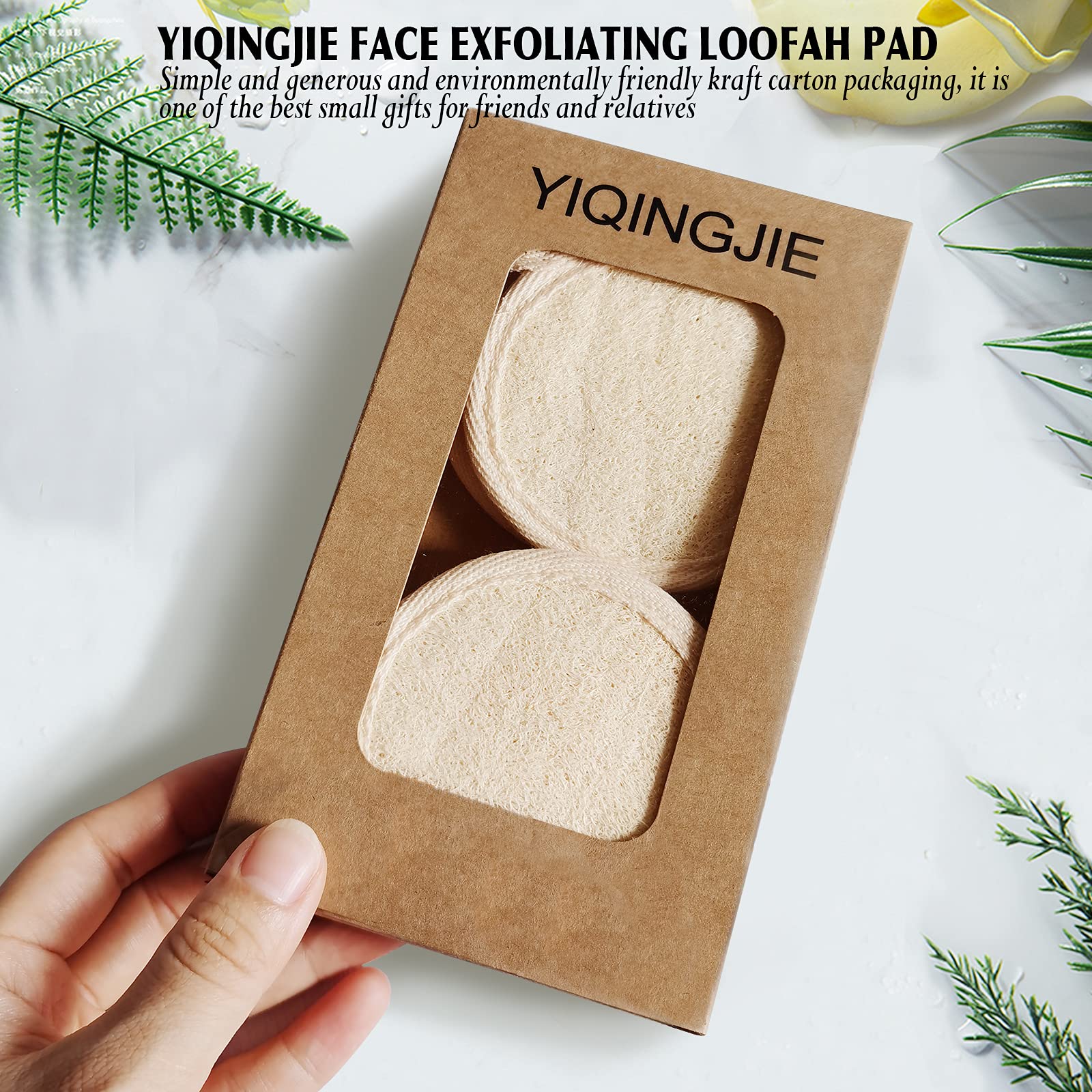 Face Exfoliating Loofah Pad Scrubber, Manual Facial Cleansing and Makeup Remover Brush 4 Pieces, Natural Loofa Sponge Pads Massage Pores and Clean Blackheads Without Hurting The Skin