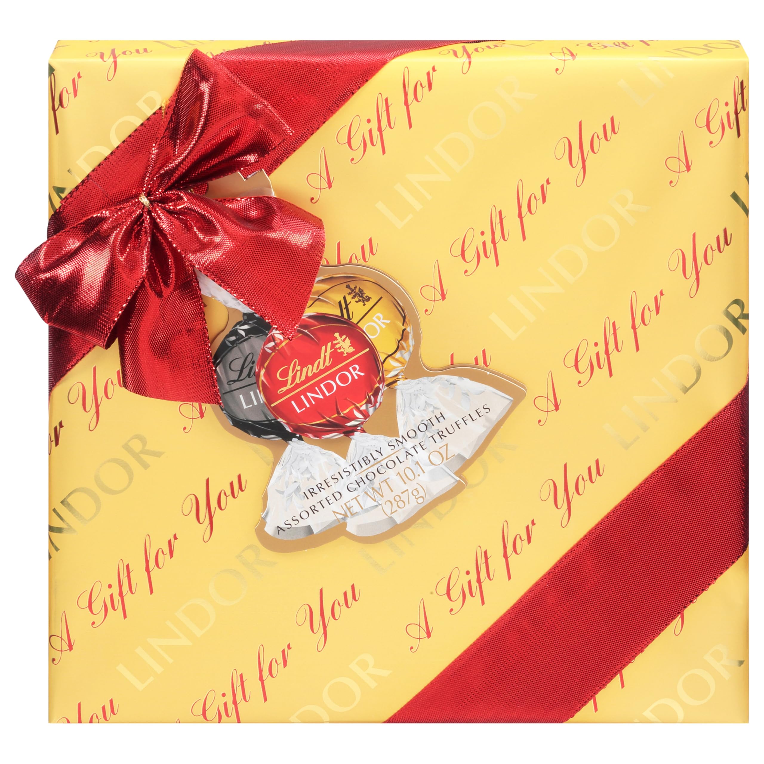 Lindt LINDOR Holiday Assorted Chocolate Candy Truffles Wrapped Gift Box, Assorted Chocolate Candy with Smooth, Melting Truffle Center, 10.1 oz.