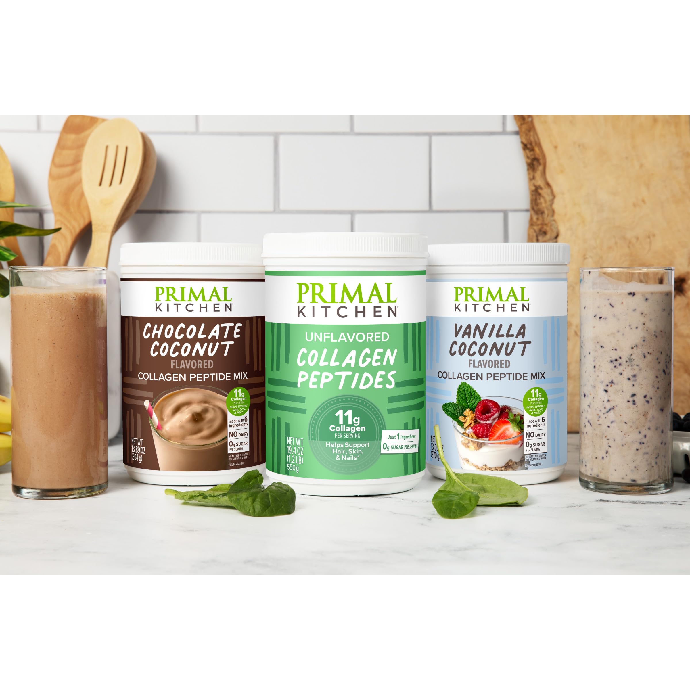 Primal Kitchen Vanilla Collagen Fuel® Drink Mix, Vanilla Coconut Collagen Peptides, No Dairy or Artificial Sweeteners, 14.4 Ounces