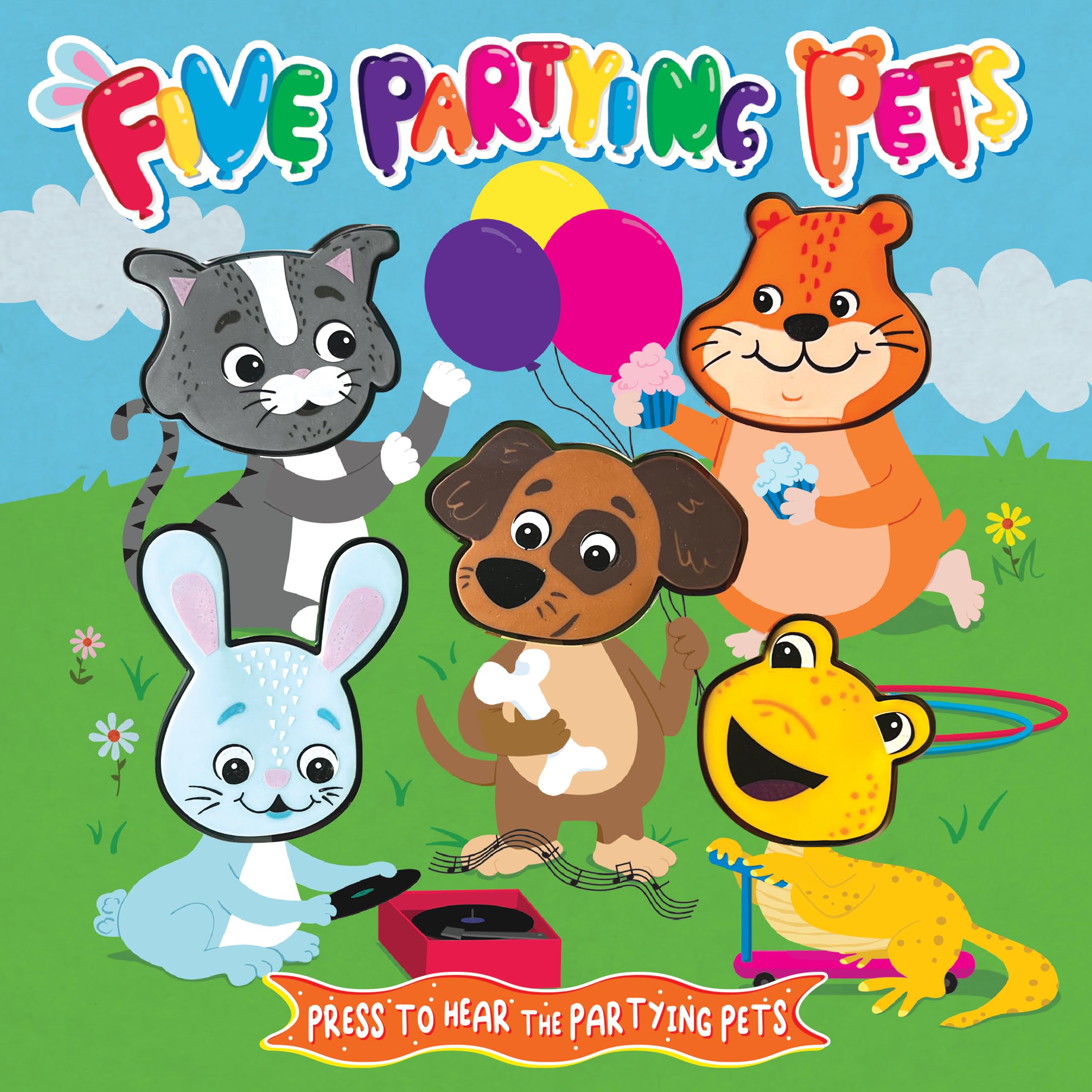 Little Hippo Books Five Partying Pets | Touch and Feel Books for Toddlers | Sound Books | Kid's Books with Sound | Educational Children's Books and Sensory Books