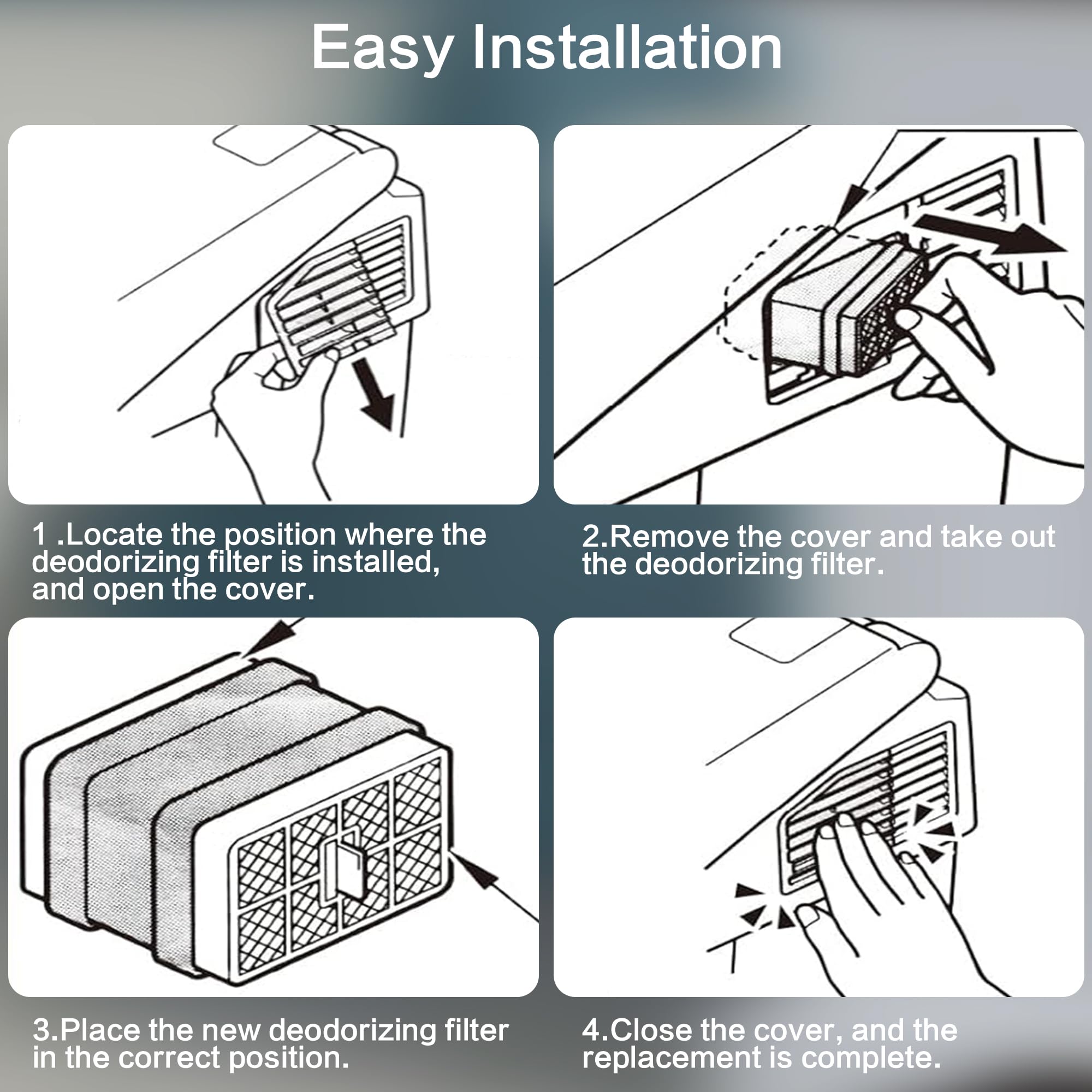 THU6474 Deodorizer Cartridge, TOTO-Washlet Deodorizer Filter Replace THU6072 Compatible with S500E S550E K300 C2 C5-2Packs