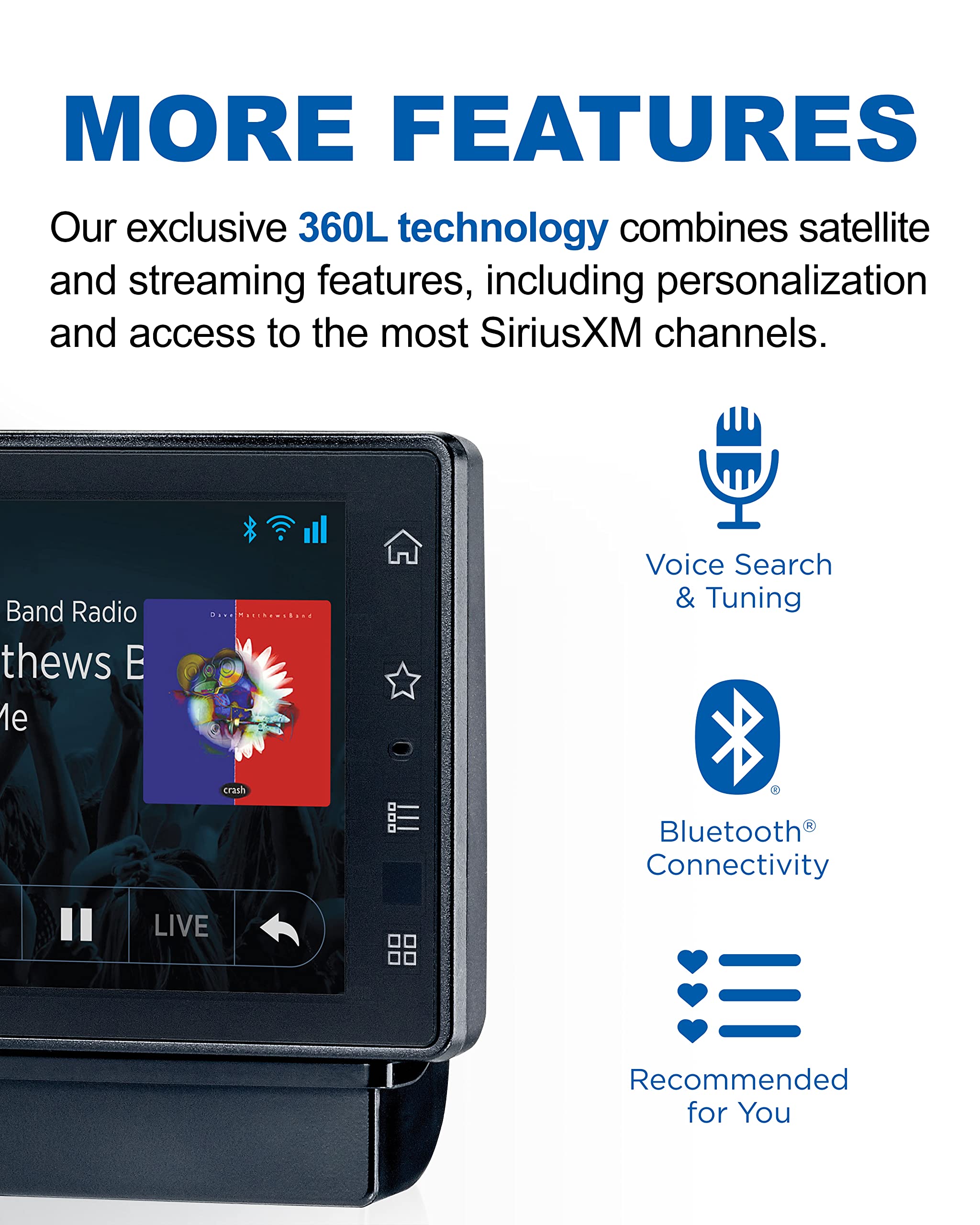 SIRIUSXM SXWB1V1 SiriusXM Tour Dock & Play Radio with 360L, Vehicle Dock, and Bluetooth
